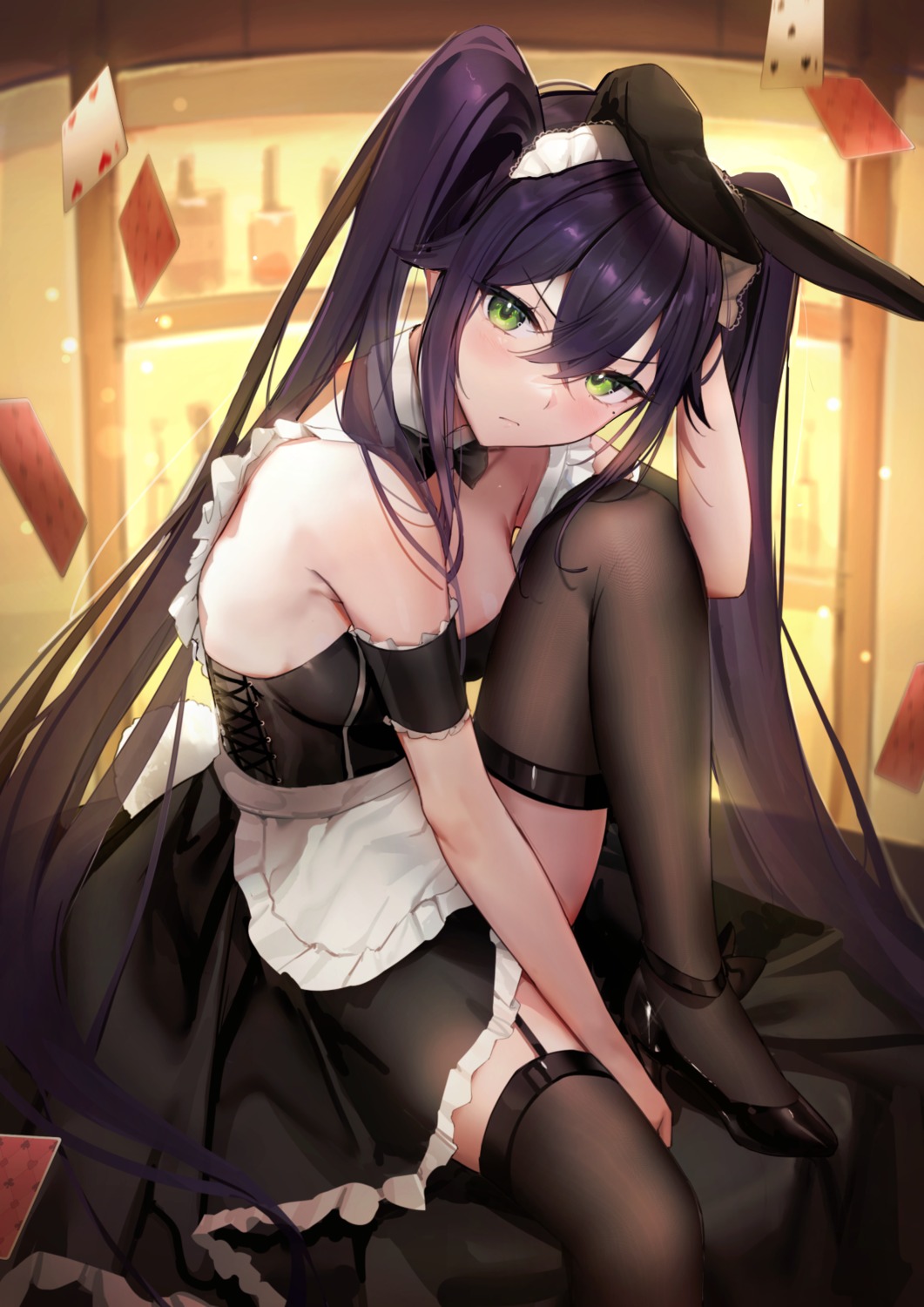 animal_ears, bunny_ears, cbi_cbi, heels, maid, stockings, thighhighs