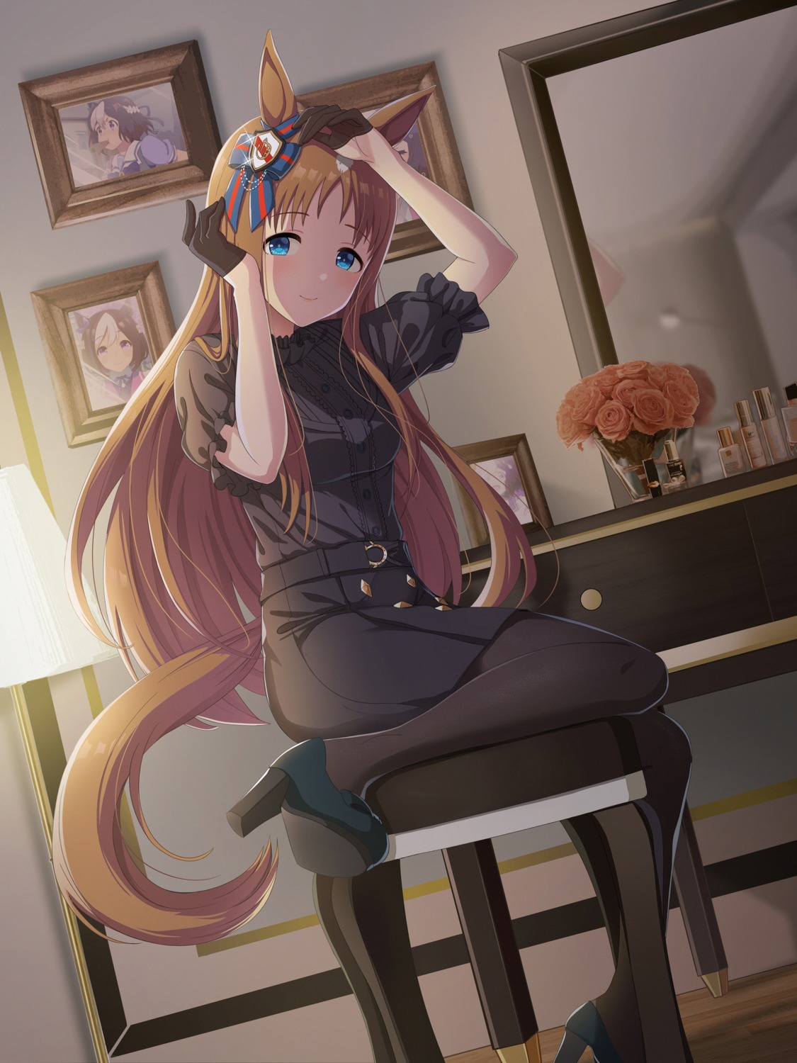 animal_ears, grass_wonder_(umamusume), heels, hmax, seifuku, special_week_(umamusume), tail, uma_musume_pretty_derby