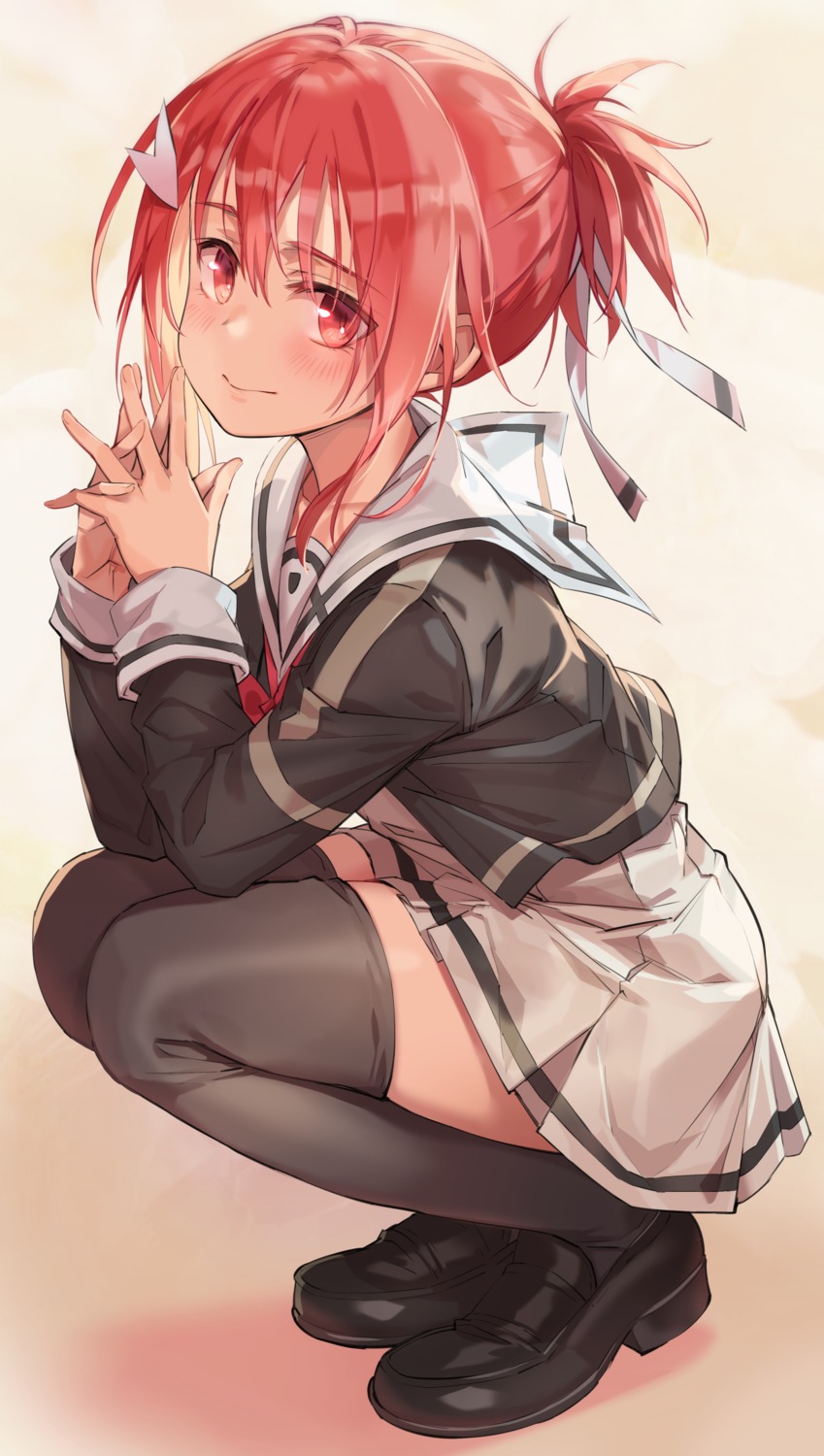 michairu., seifuku, thighhighs, yuuki_yuuna, yuuki_yuuna_wa_yuusha_de_aru