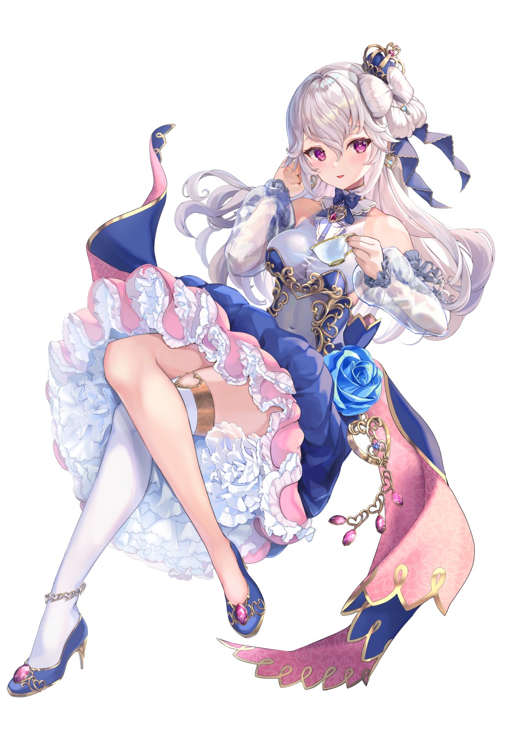 dress, heels, houchi_shoujo, pi_tayuko, see_through, thighhighs