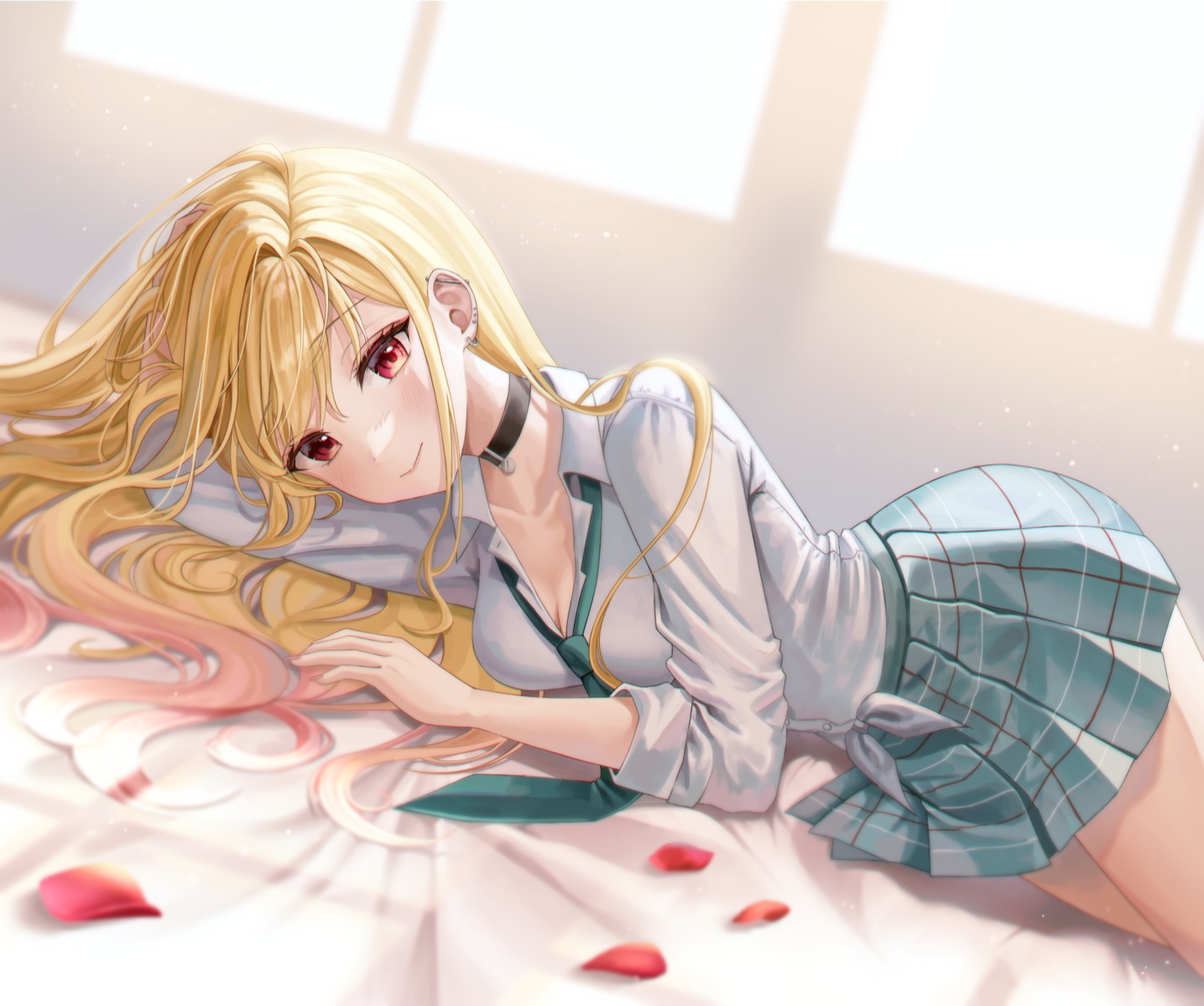 cleavage, kitagawa_marin, open_shirt, seifuku, sono_bisque_doll_wa_koi_wo_suru, wolla