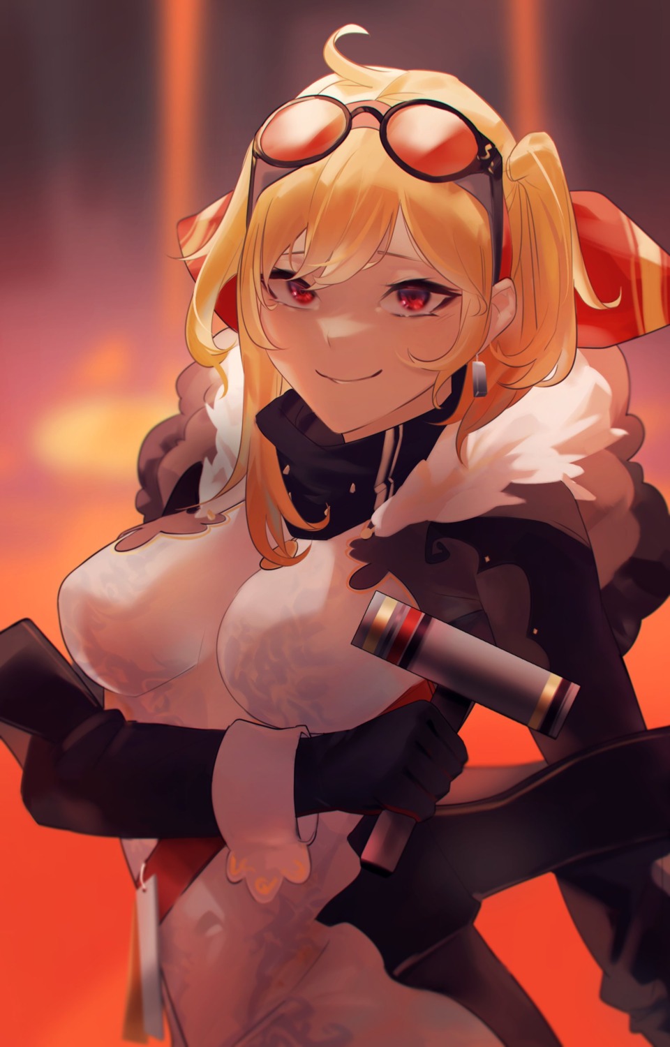 aragiken, bodysuit, hololive, hololive_indonesia, kaela_kovalskia, megane, weapon