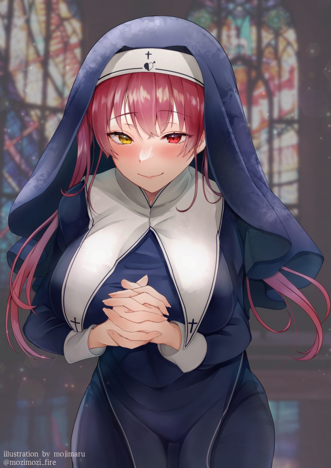 heterochromia, hololive, houshou_marine, mojimaru, nun