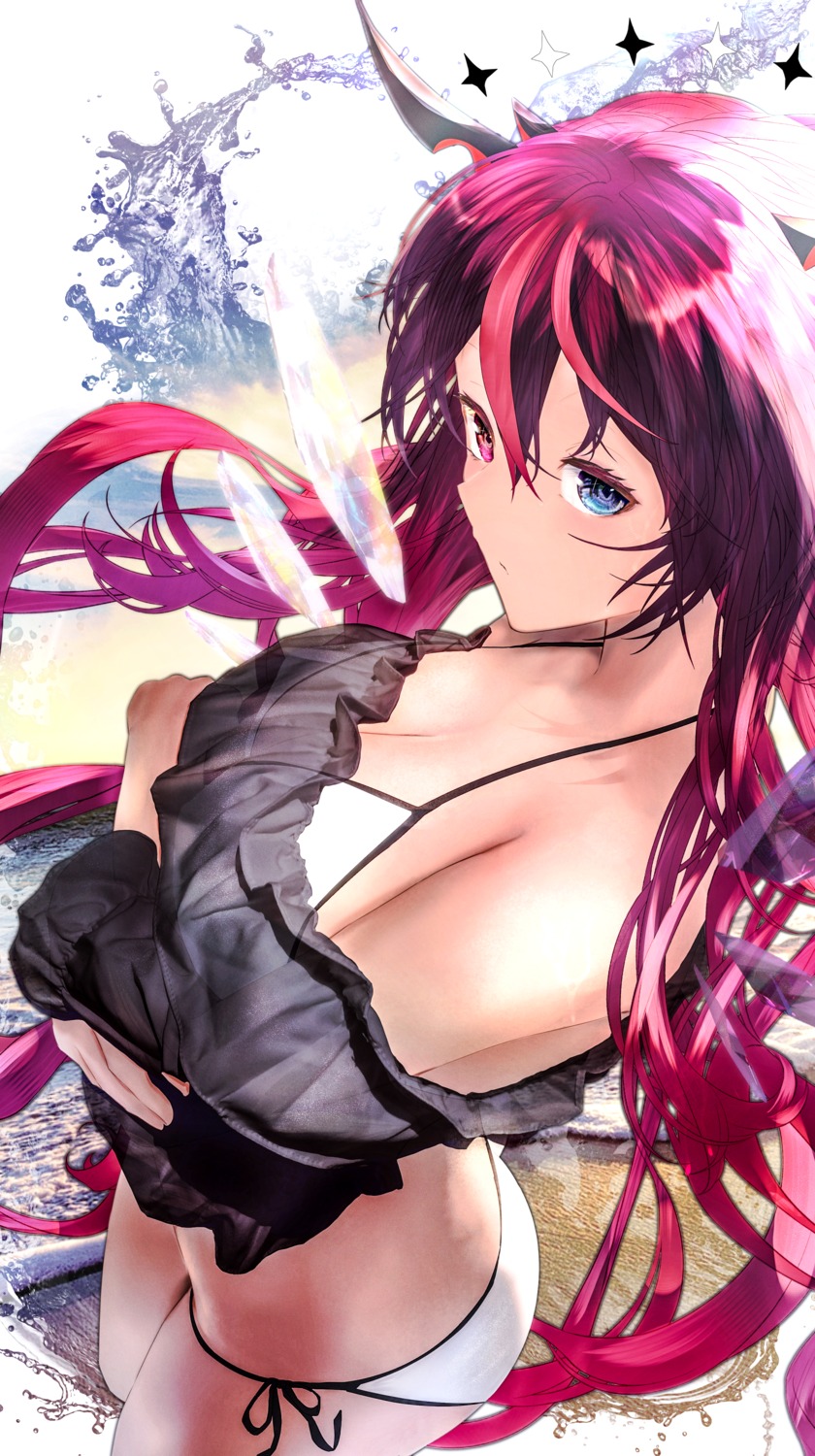 bikini, getto, heterochromia, hololive, hololive_english, horns, irys_(hololive), see_through