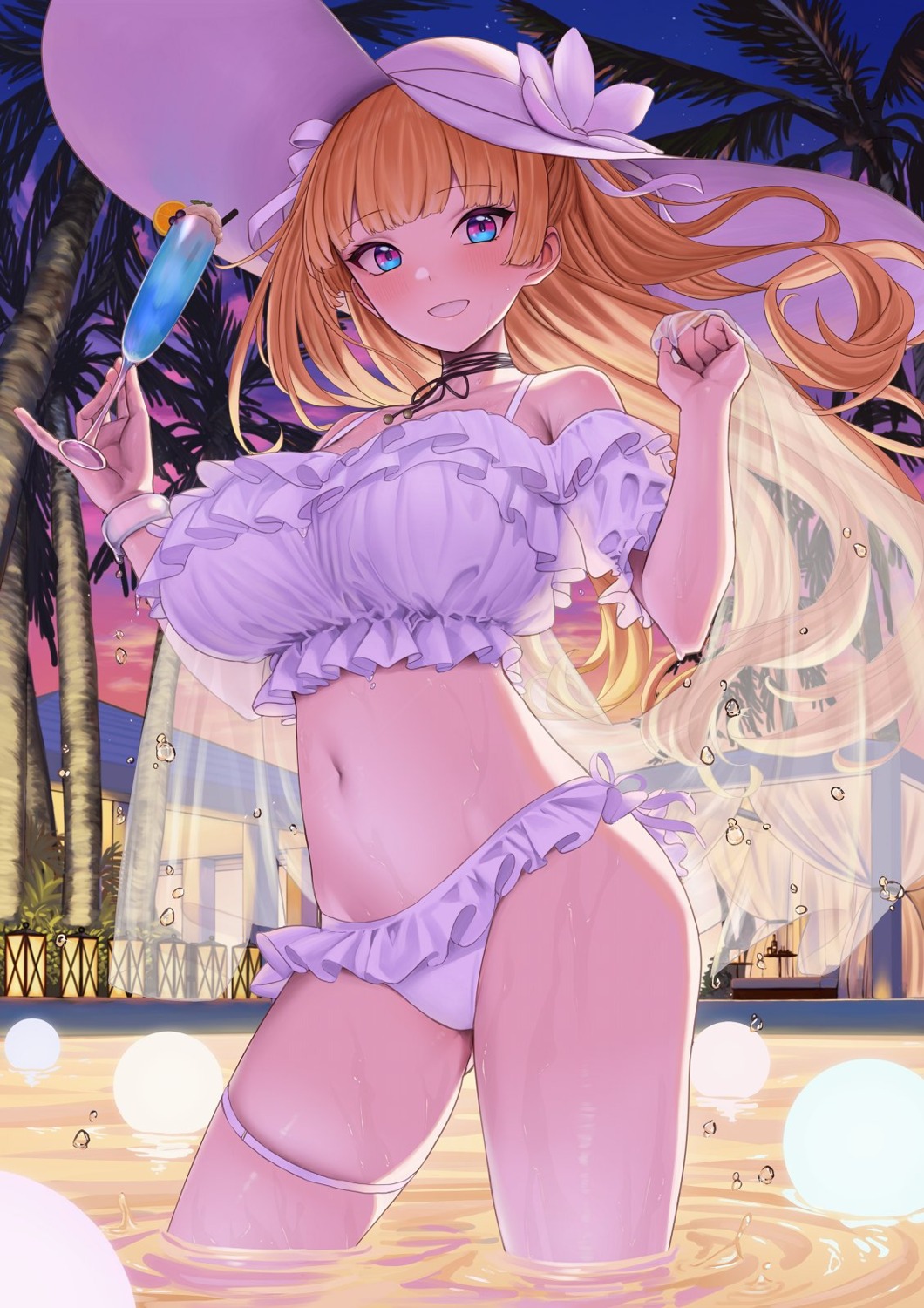 bikini, cleavage, garter, lina_bell_roll, michihasu, swimsuits, wet