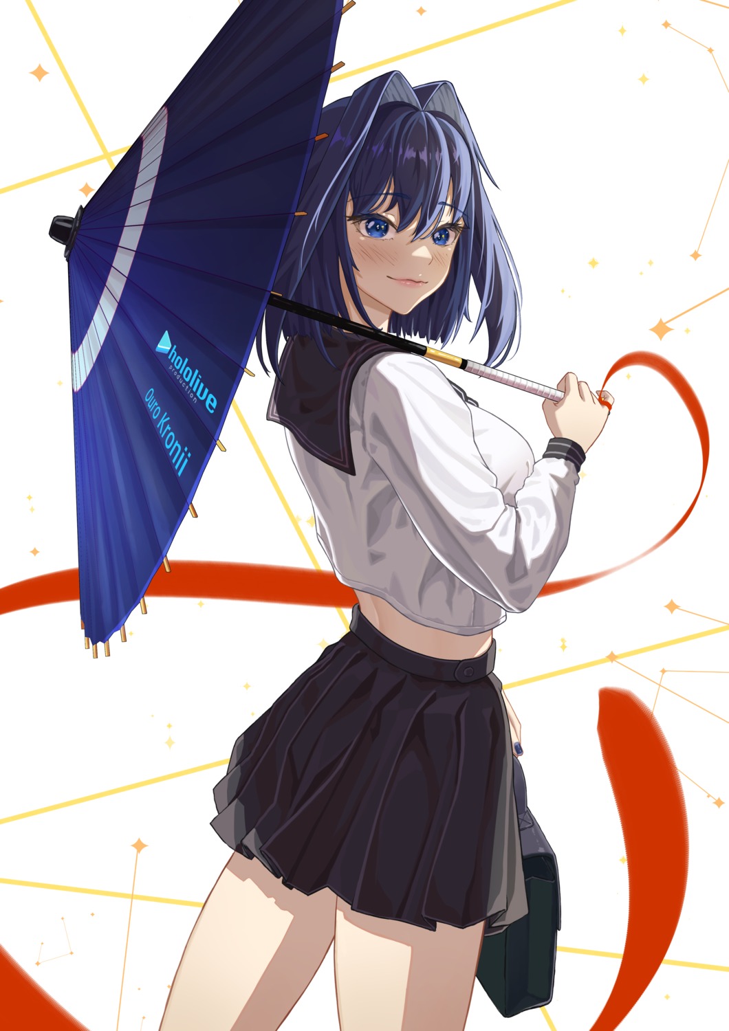bangom_r, hololive, hololive_english, ouro_kronii, seifuku, umbrella