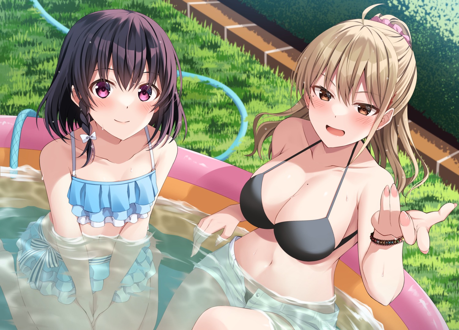 bathing, bikini, cleavage, komori_kuduyu, swimsuits, wet