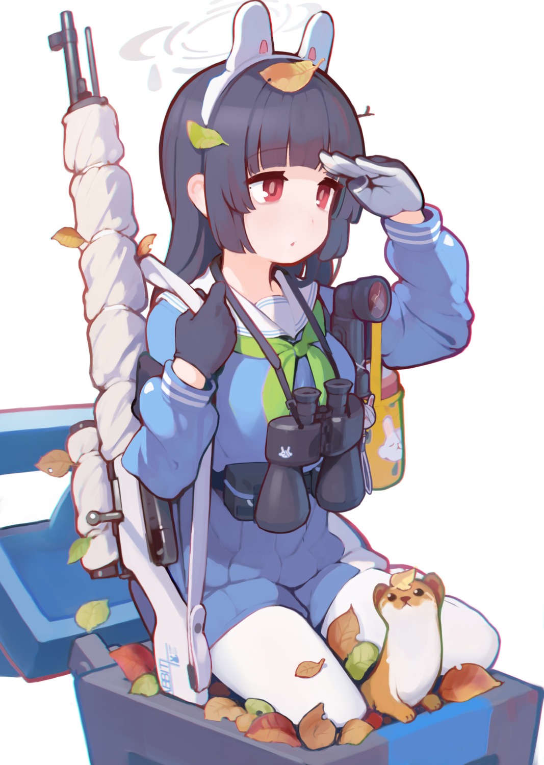 ataruman, blue_archive, gun, halo, kasumizawa_miyu, pantyhose, seifuku