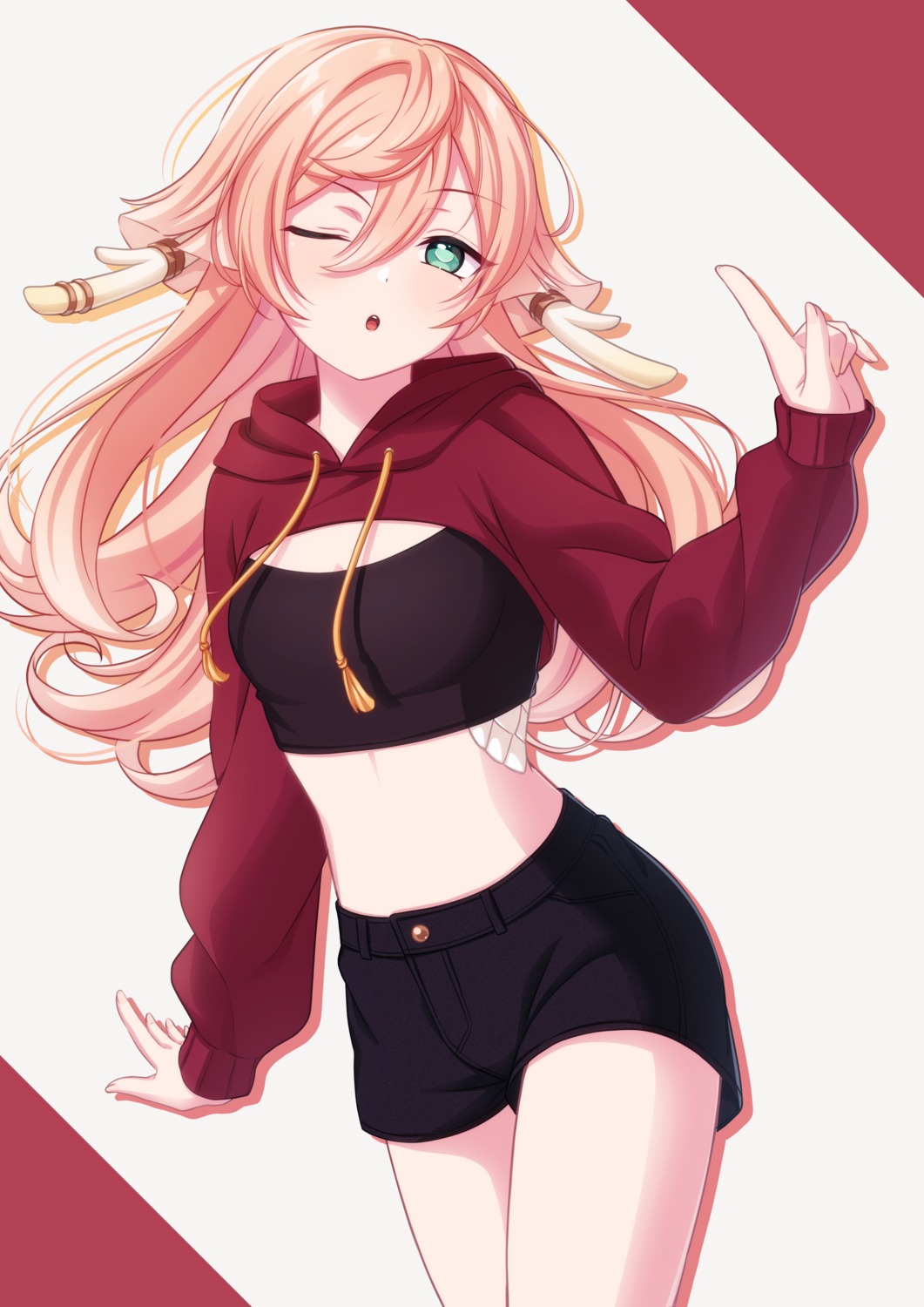genshin_impact, horns, pochimaru_(marumaru_wanwan), yanfei