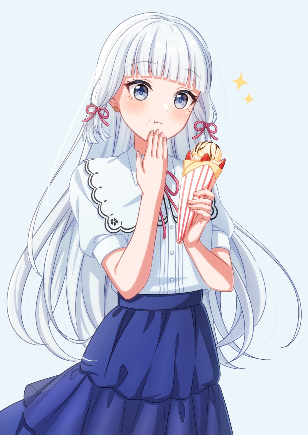 cream, genshin_impact, kamisato_ayaka, pochimaru_(marumaru_wanwan)