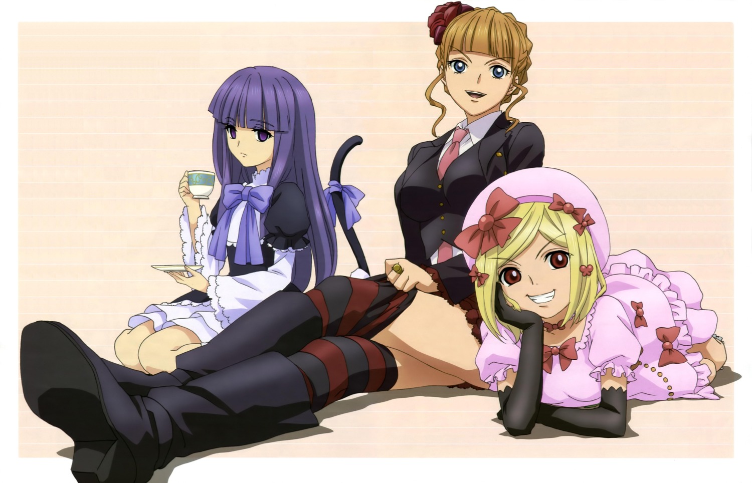 beatrice, detexted, frederica_bernkastel, kikuchi_youko, lambdadelta, lolita_fashion, tail, thighhighs
