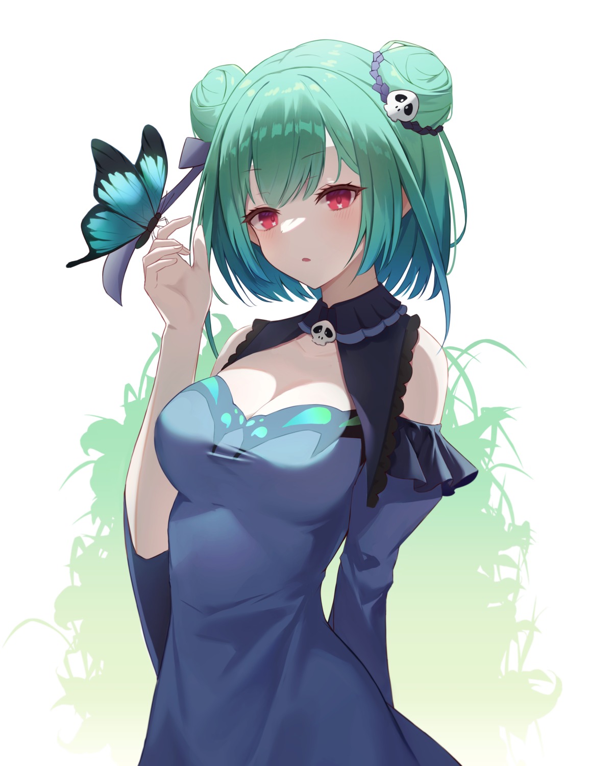 cleavage, dress, hololive, okey, uruha_rushia
