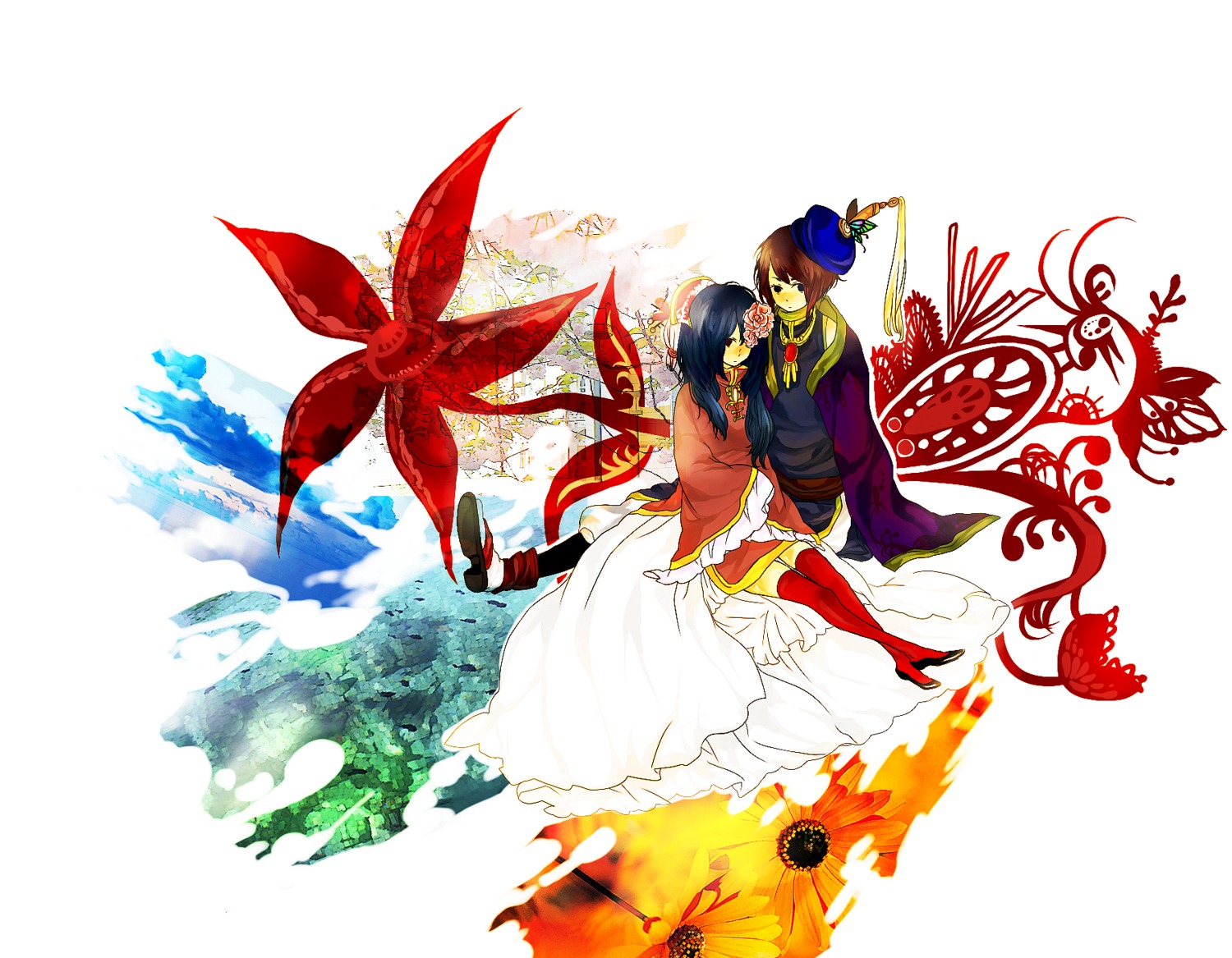 chinadress, hetalia_axis_powers, hong_kong, manda_chomesuke, taiwan