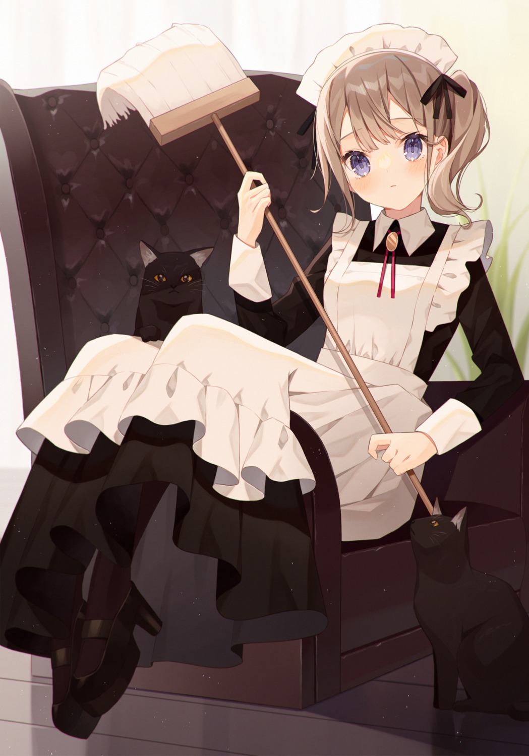 heels, maid, minase_nagi, neko