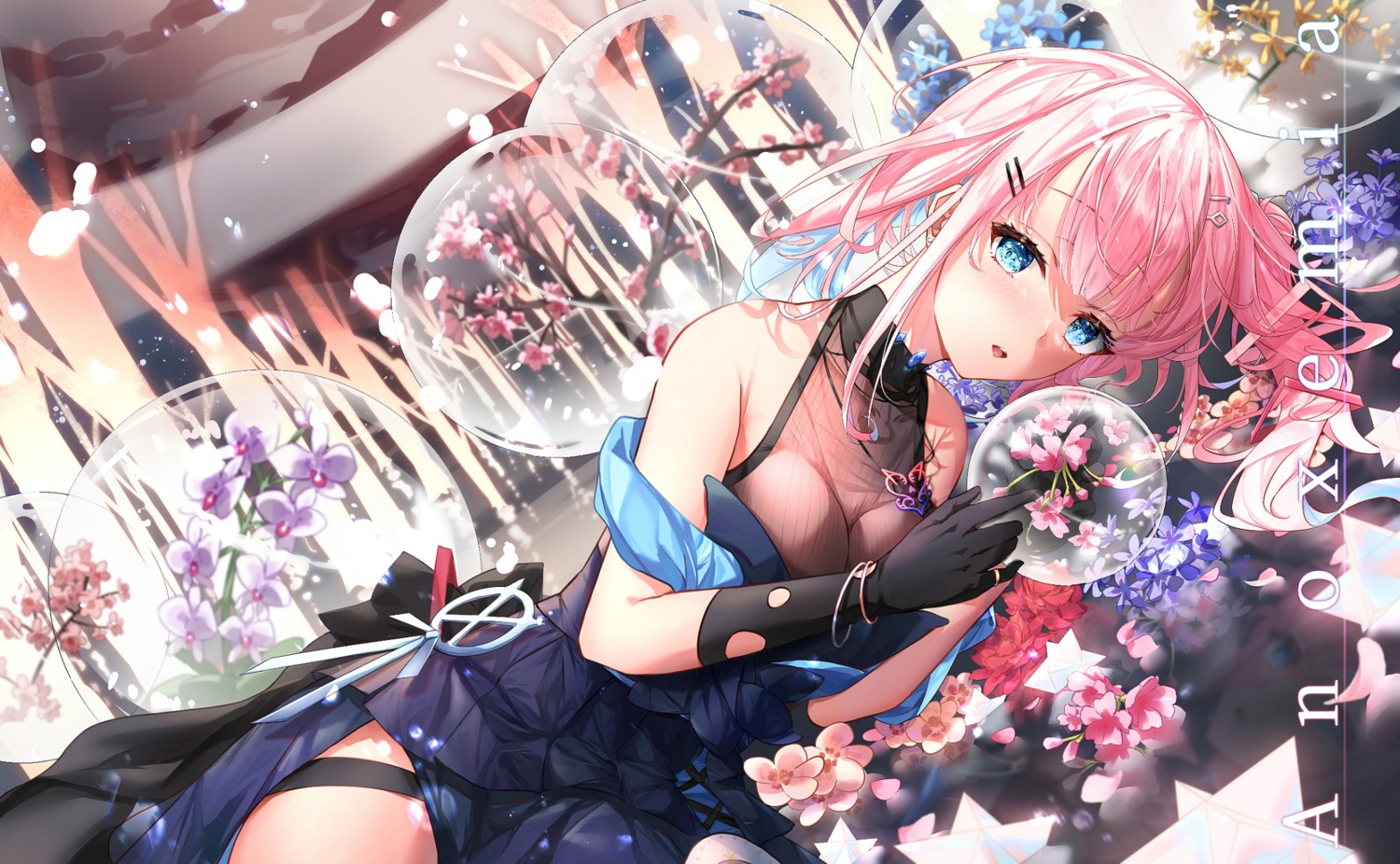 cleavage, dress, iotan, no_bra, propro_production, see_through, skirt_lift, torn_clothes