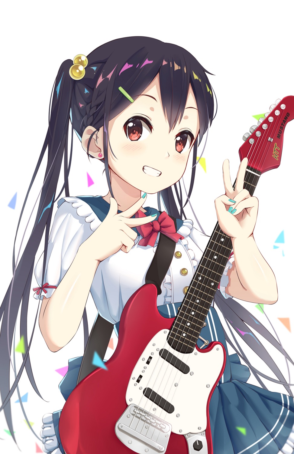 guitar, k-on!, mio_gure, nakano_azusa