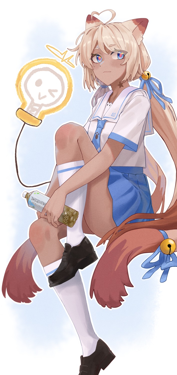 animal_ears, dierbeibanjia, nekomimi, seifuku, tagme, tail