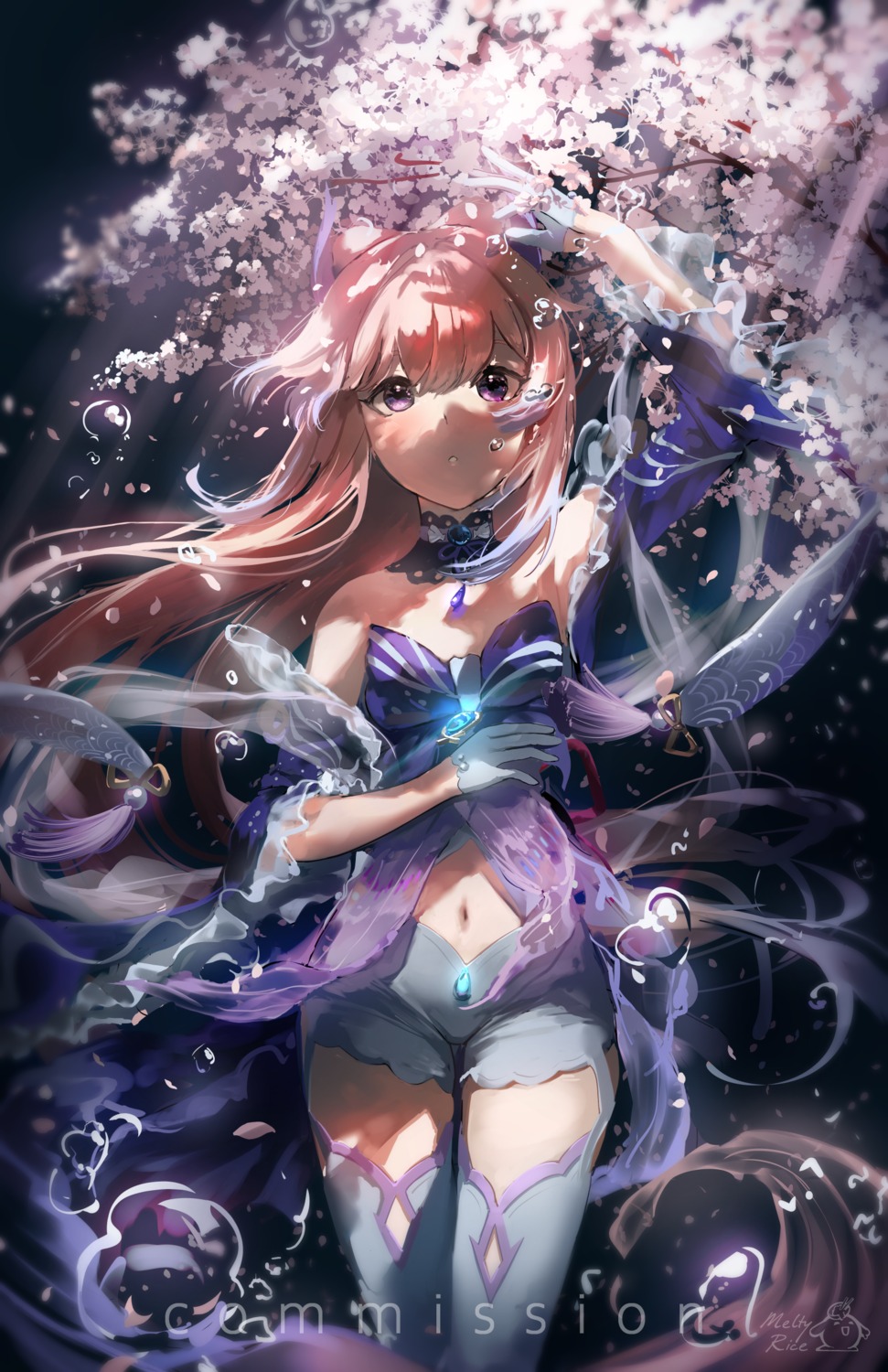 genshin_impact, meltyrice, sangonomiya_kokomi, thighhighs