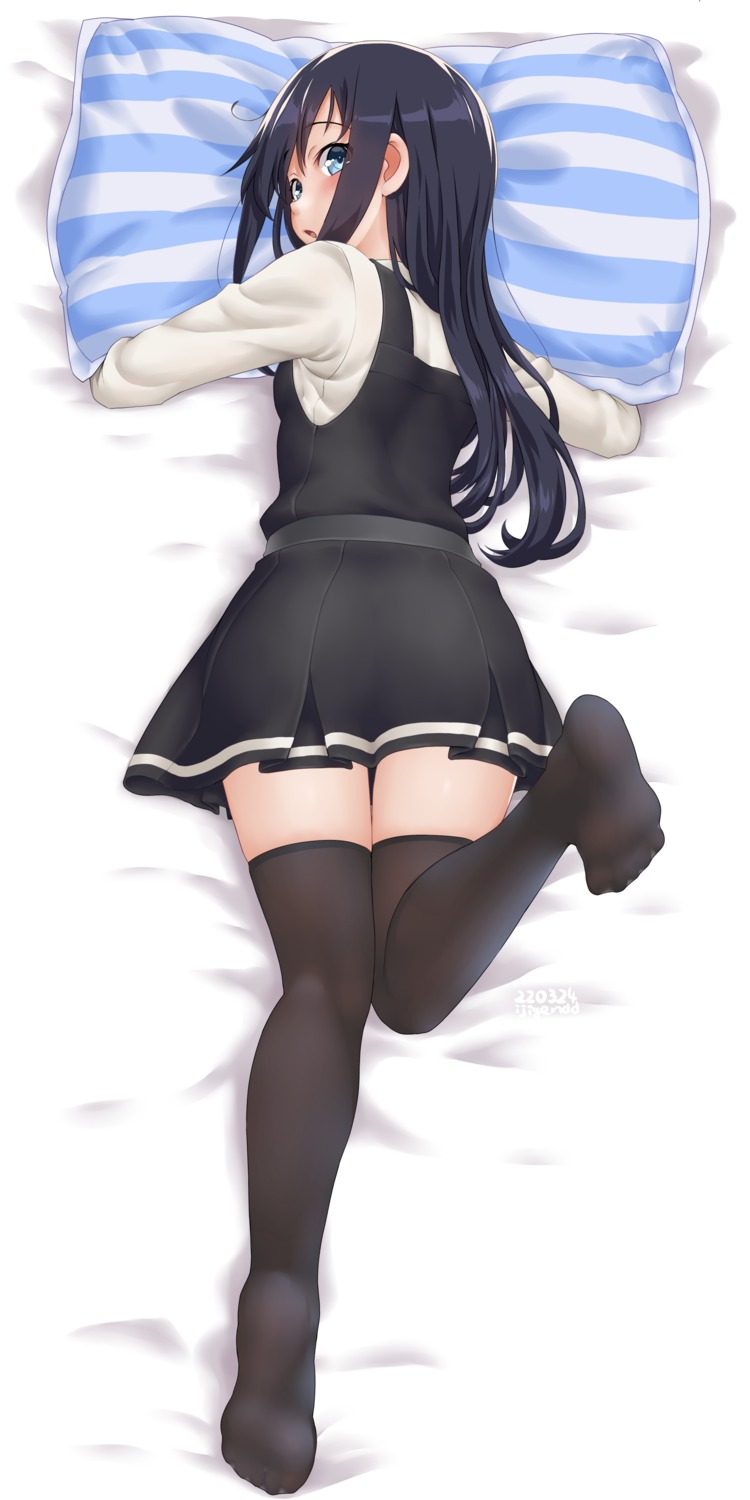 asashio_(kancolle), ass, dakimakura, dd_(ijigendd), feet, kantai_collection, seifuku, thighhighs