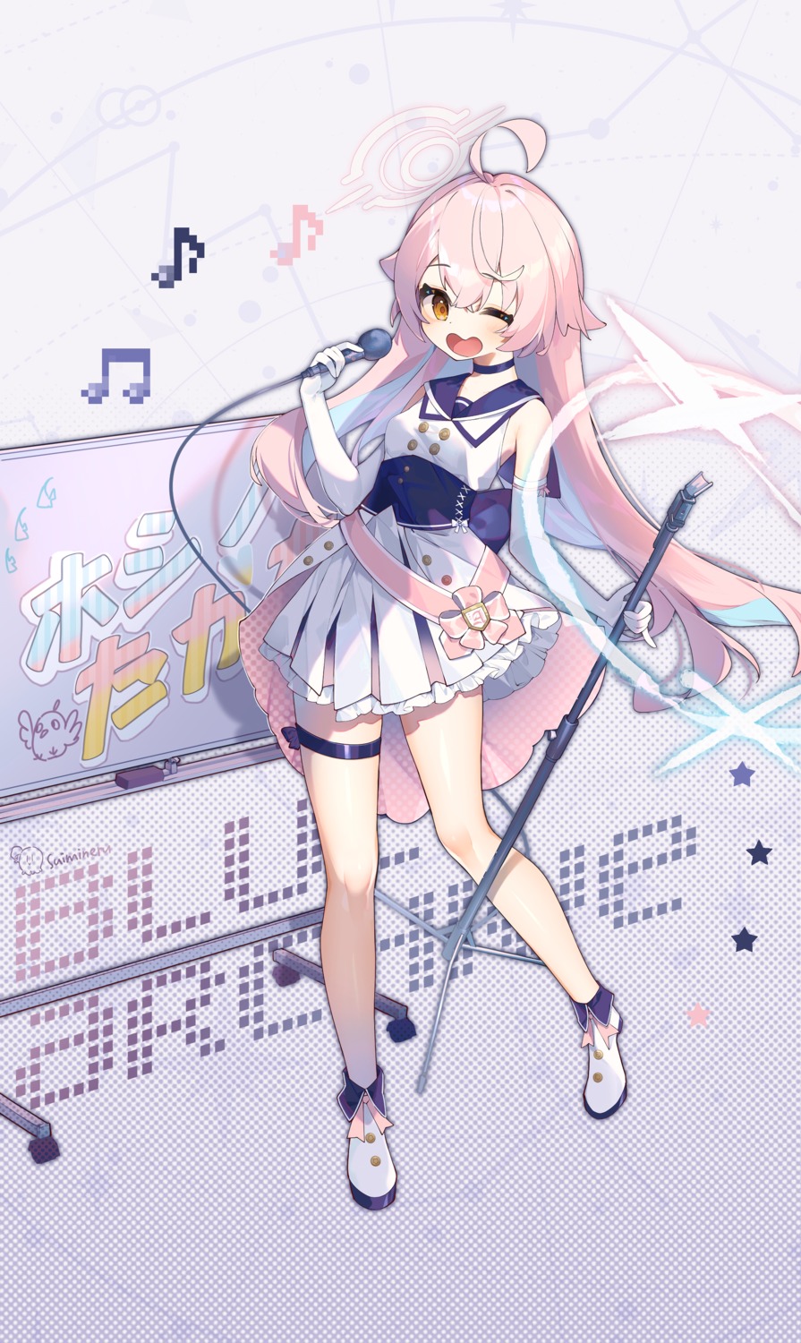 blue_archive, garter, halo, seifuku, shuimian_eru, takanashi_hoshino