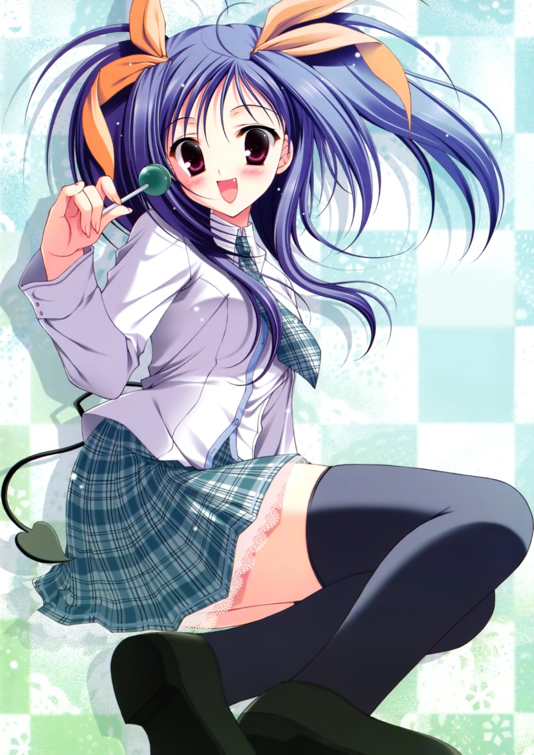 kawai_ameri, seifuku, tanihara_natsuki, tayutama, thighhighs