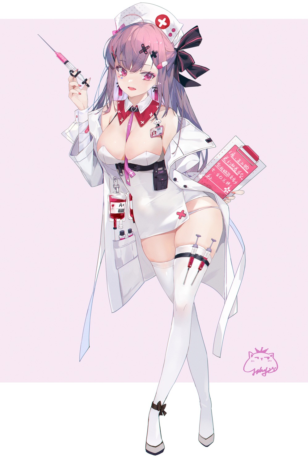 bandages, bandaid, garter, jiujiuyatou_(yayanzz), nurse, pantsu, thighhighs