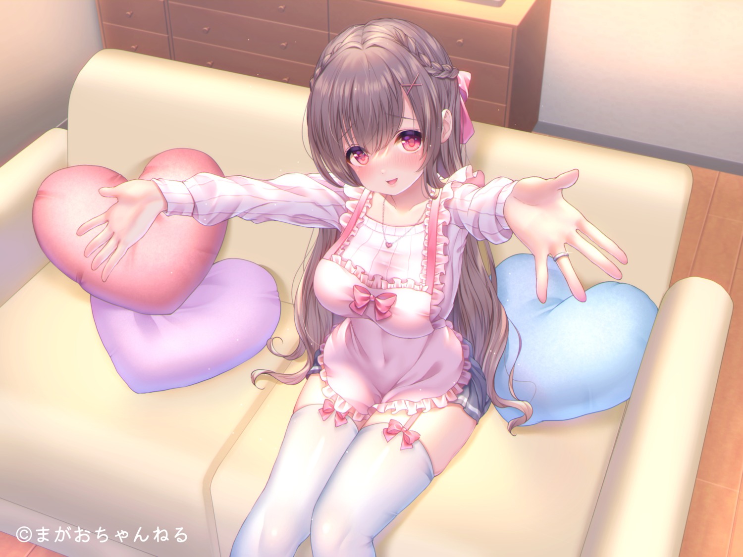 seifuku, stockings, sweater, thighhighs, yuyuko_(yuyucocco)