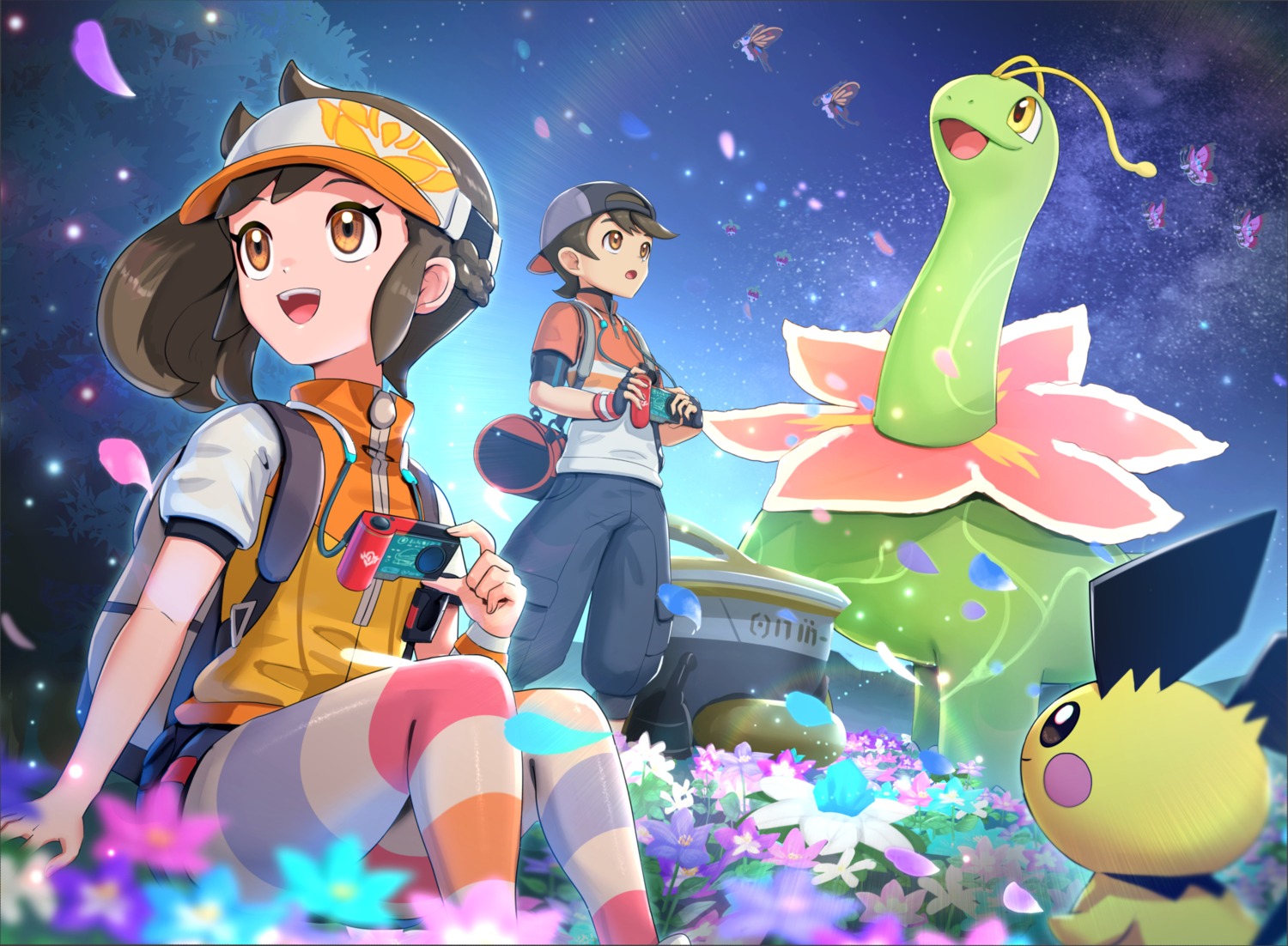 gonzarez, meganium, pantyhose, pichu, pokemon, pokemon_hgss