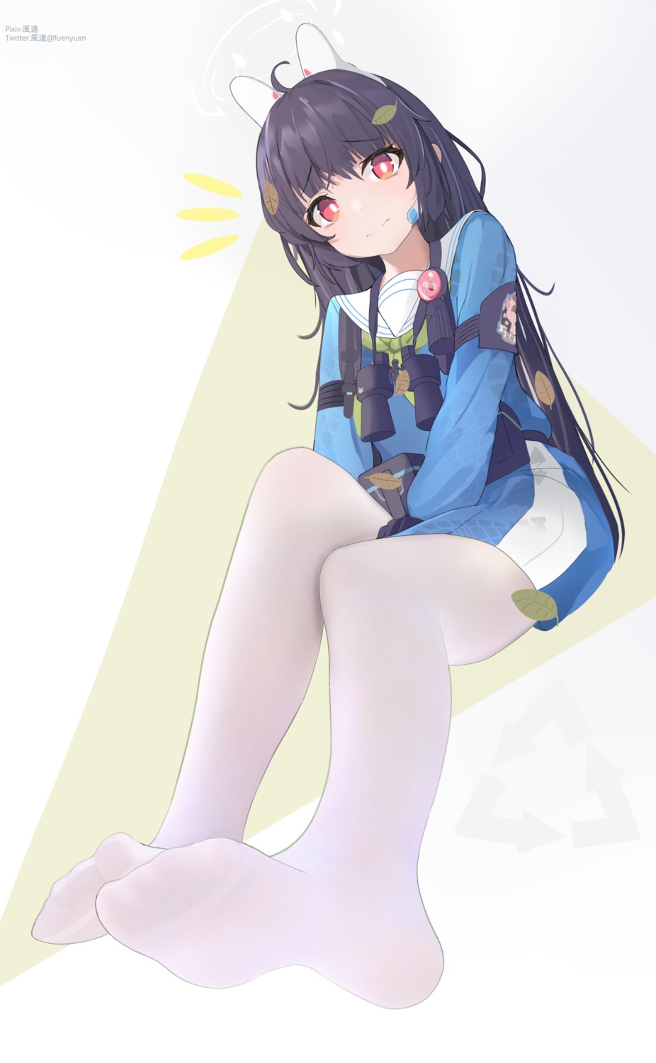 blue_archive, feet, fuenyuan, halo, kasumizawa_miyu, pantyhose, seifuku