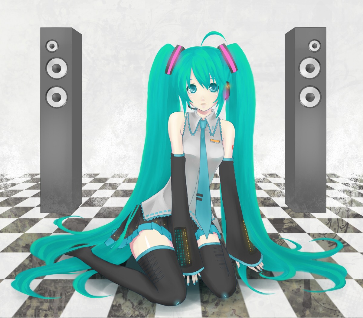 hatsune_miku, moz, thighhighs, vocaloid