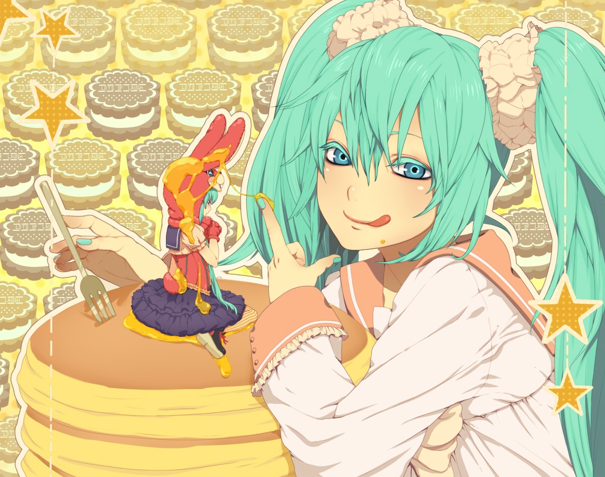 cream, hatsune_miku, lots_of_laugh_(vocaloid), nayu, vocaloid