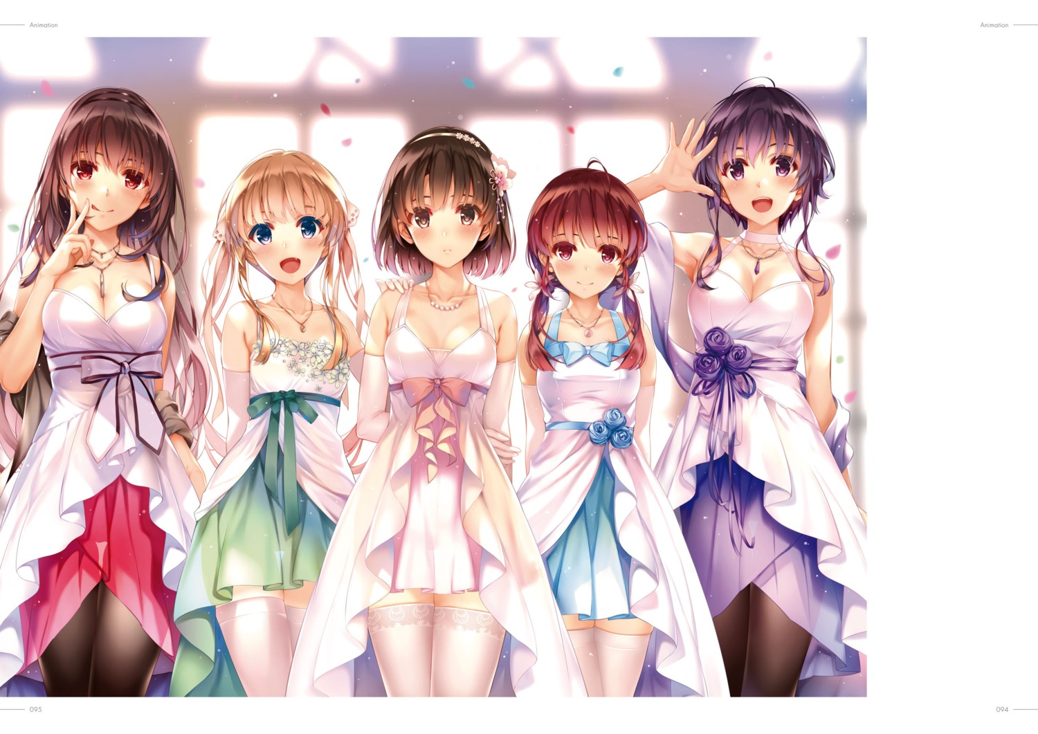 dress, hashima_izumi, hyoudou_michiru, kasumigaoka_utaha, katou_megumi, misaki_kurehito, pantyhose, saenai_heroine_no_sodatekata, sawamura_spencer_eriri, thighhighs