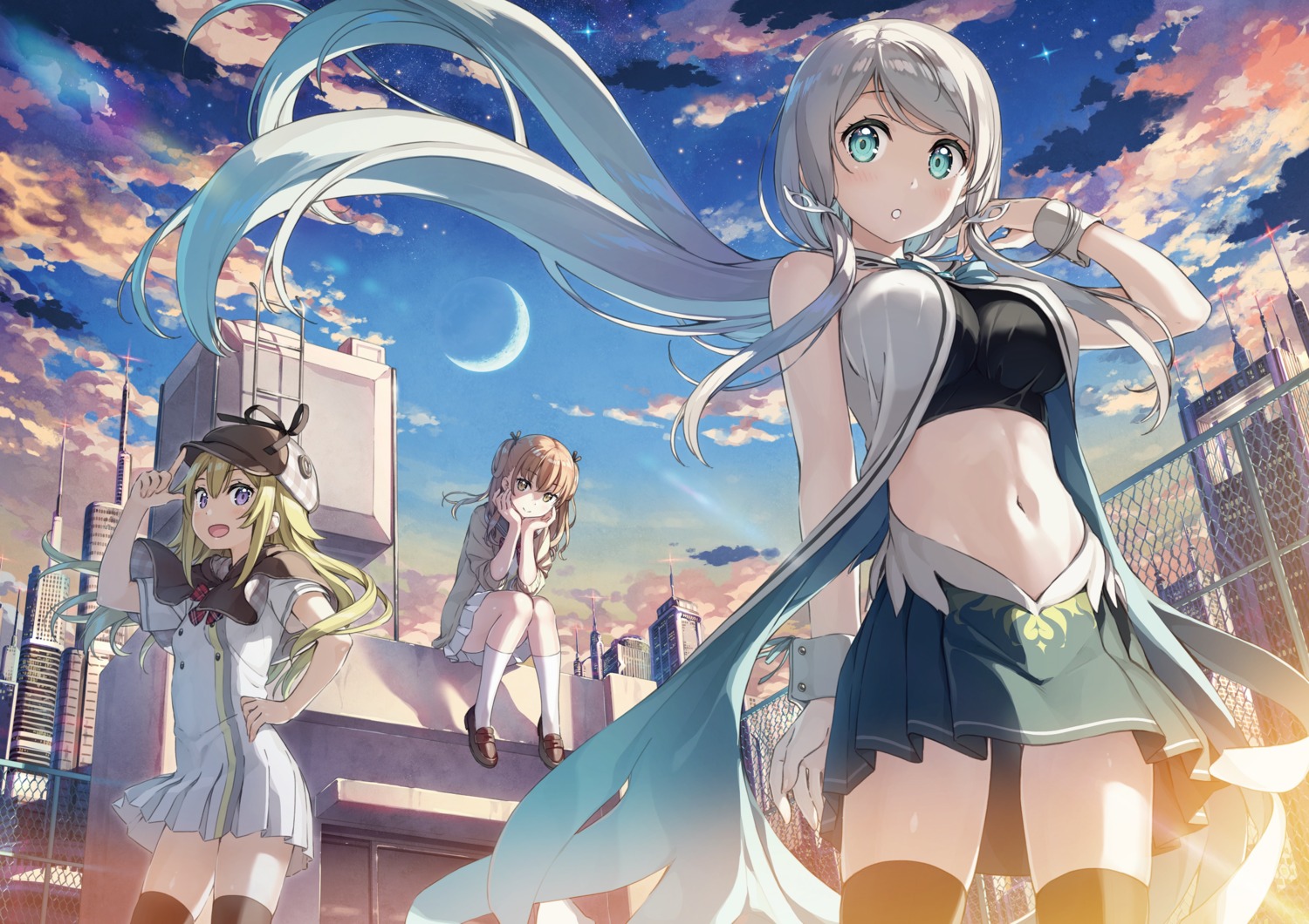 asakura_kirika, cube, kamisama_no_youna_kimi_e, kantoku, rana_liddell-hart, seifuku, skirt_lift, sweater