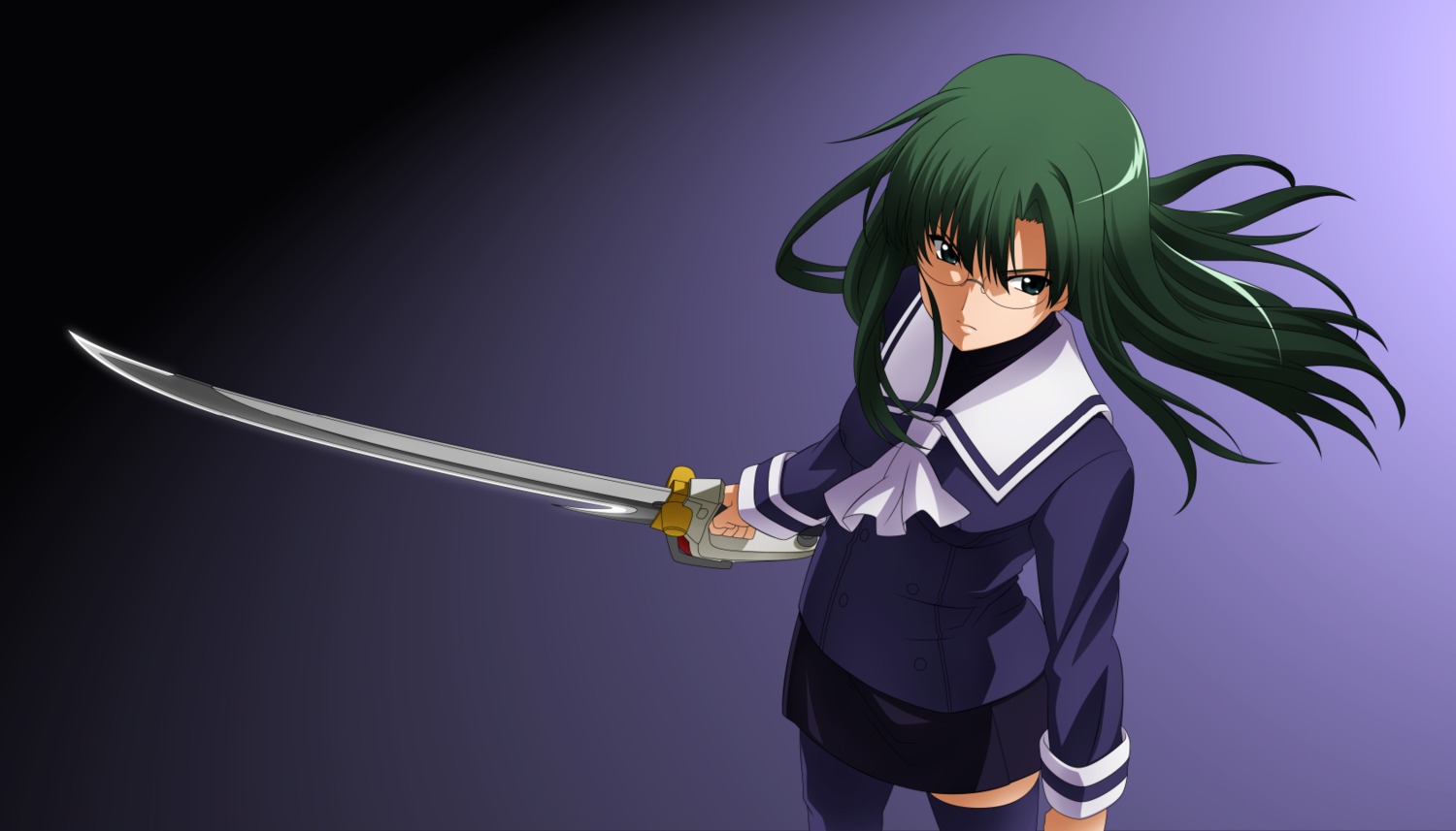 megane, mochizuki_chihaya, night_wizard, over_drive, seifuku, sword, wave_ride