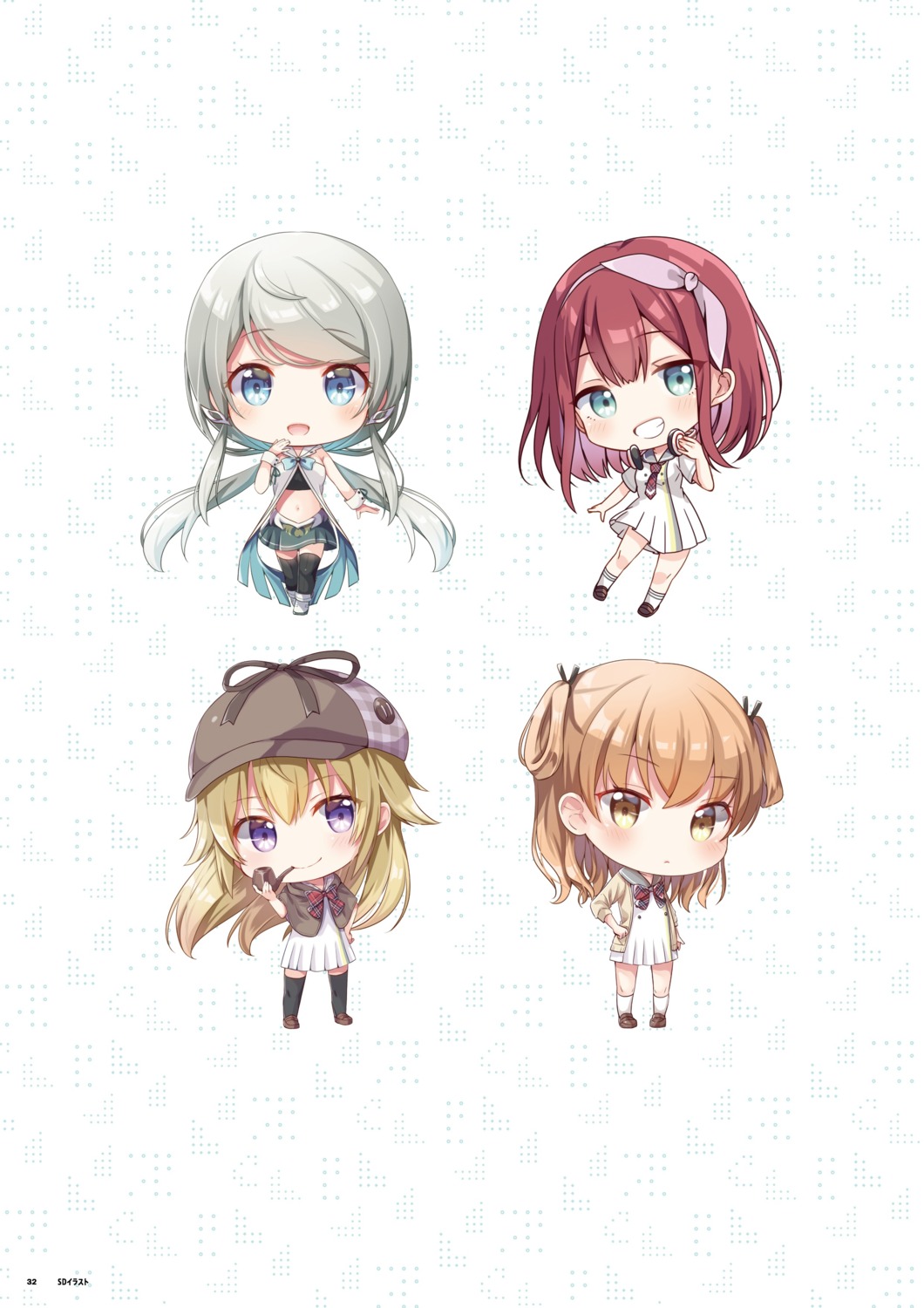 asakura_kirika, chibi, cube, headphones, kamisama_no_youna_kimi_e, kantoku, rana_liddell-hart, seifuku