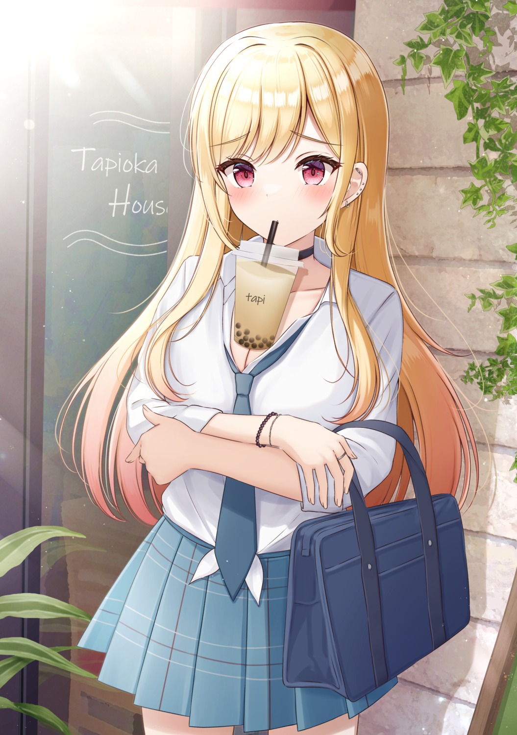 cleavage, kitagawa_marin, open_shirt, seifuku, sono_bisque_doll_wa_koi_wo_suru, yukiunag1