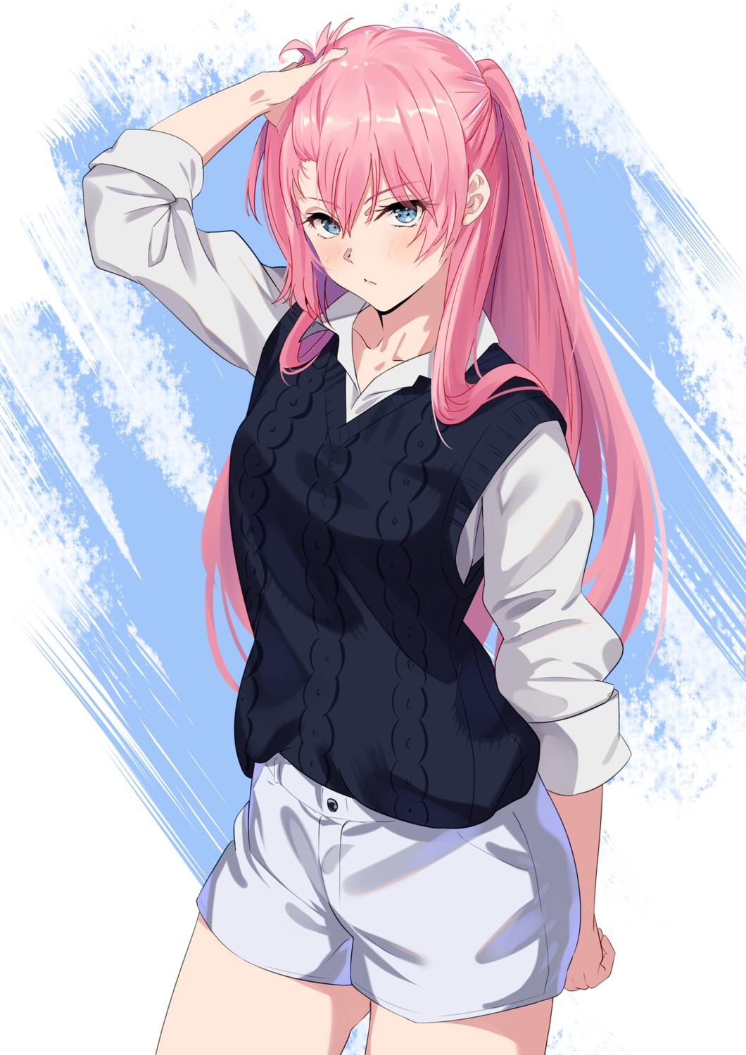 dress_shirt, kawaii_dake_ja_nai_shikimori-san, shikimori_miyako, sweater, yongheng_zhi_wu