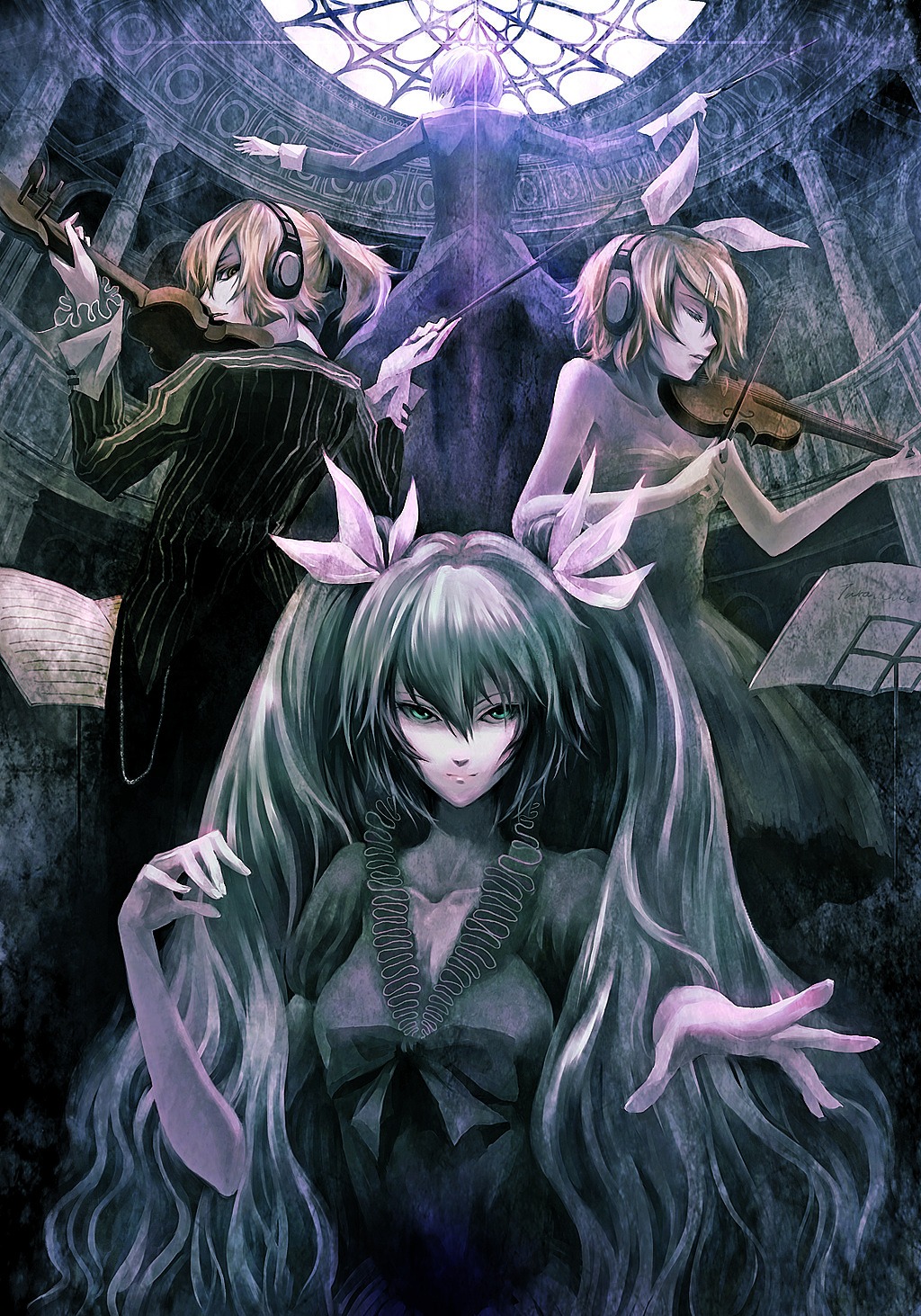 crowdesu, hatsune_miku, kagamine_len, kagamine_rin, vocaloid