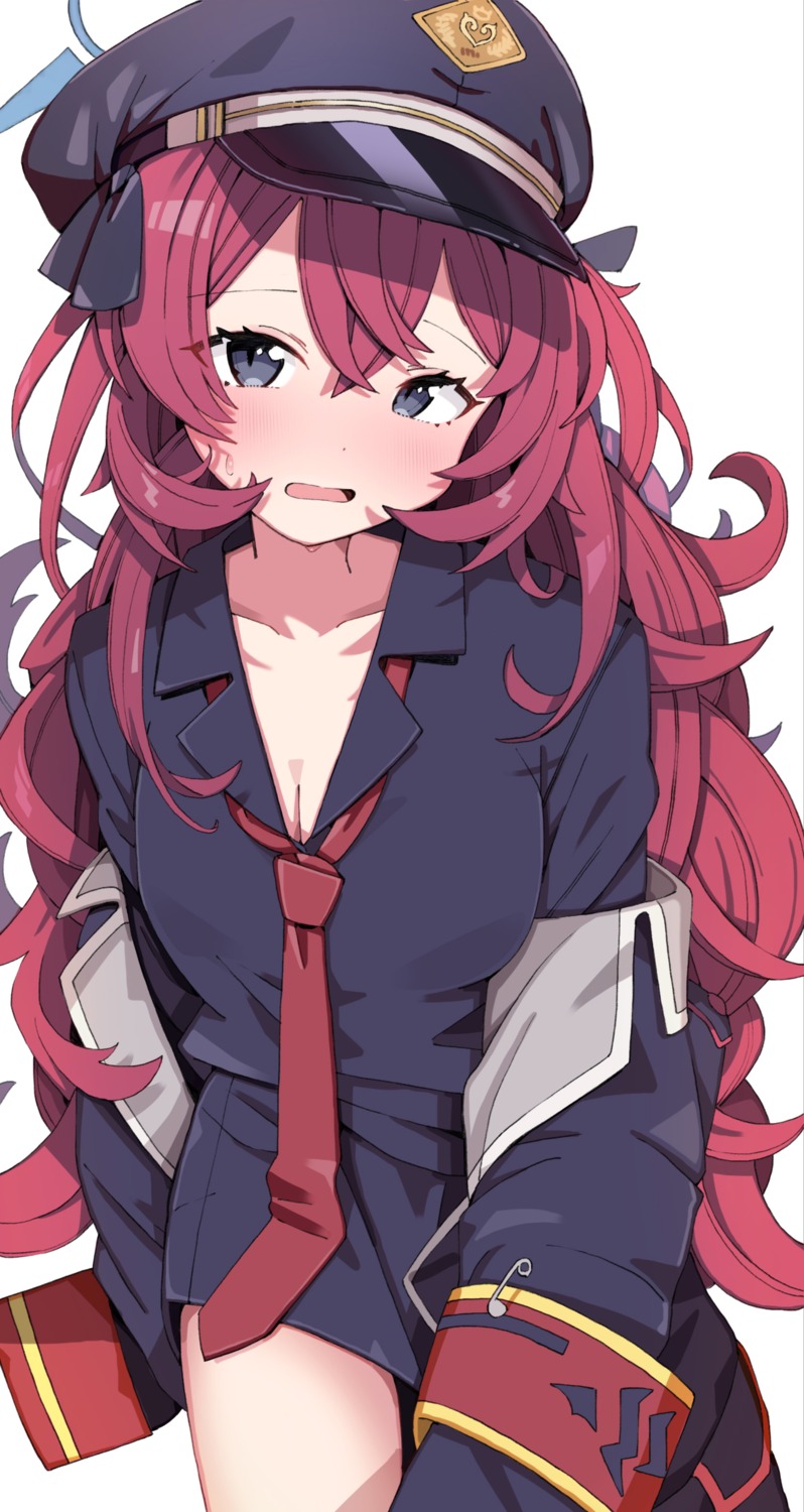 blue_archive, cleavage, halo, natsume_iroha, uniform, uyuyu_uyu