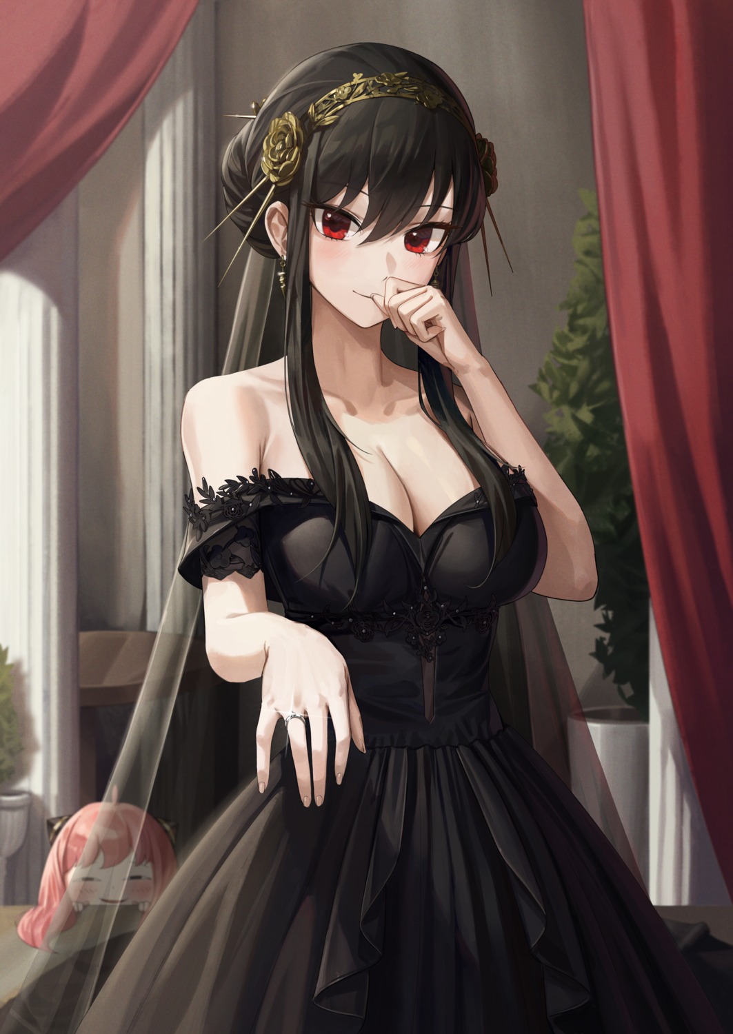 anya_forger, cryturtle, dress, no_bra, spy_x_family, yor_briar
