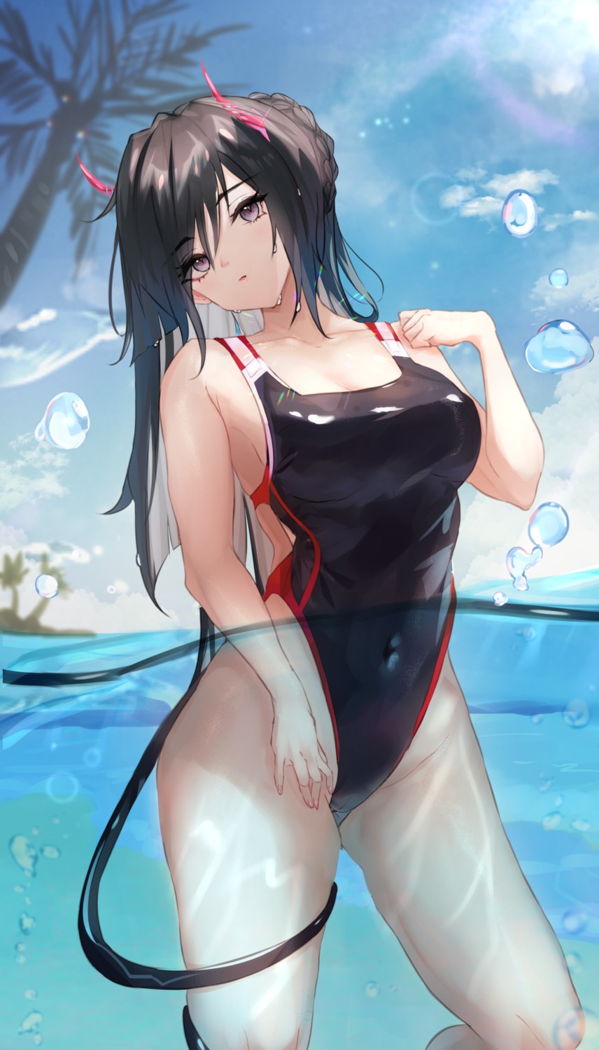 horns, panipo, swimsuits, tail, wet