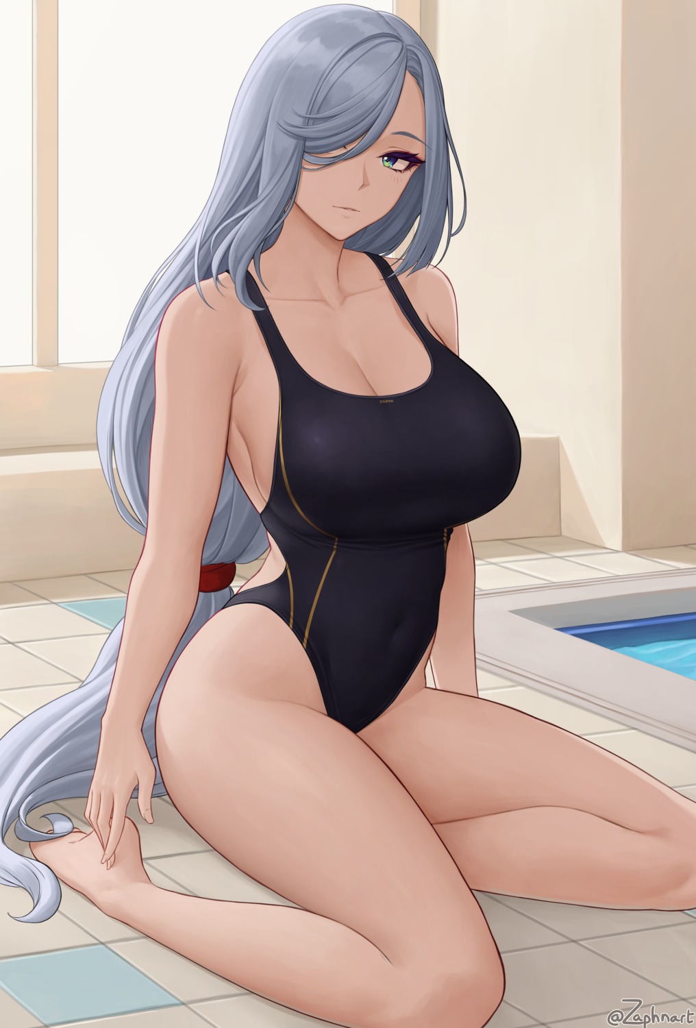 cleavage, genshin_impact, shenhe, swimsuits, zaphn