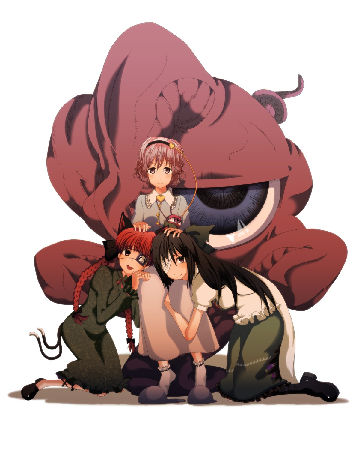 cream_(artist), kaenbyou_rin, komeiji_satori, reiuji_utsuho, touhou