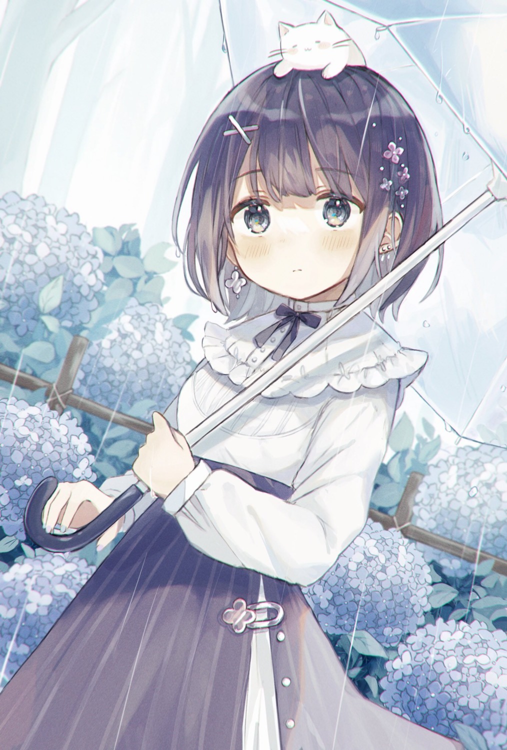 dress, gothic_lolita, lolita_fashion, neko, shano-pirika, umbrella, wet