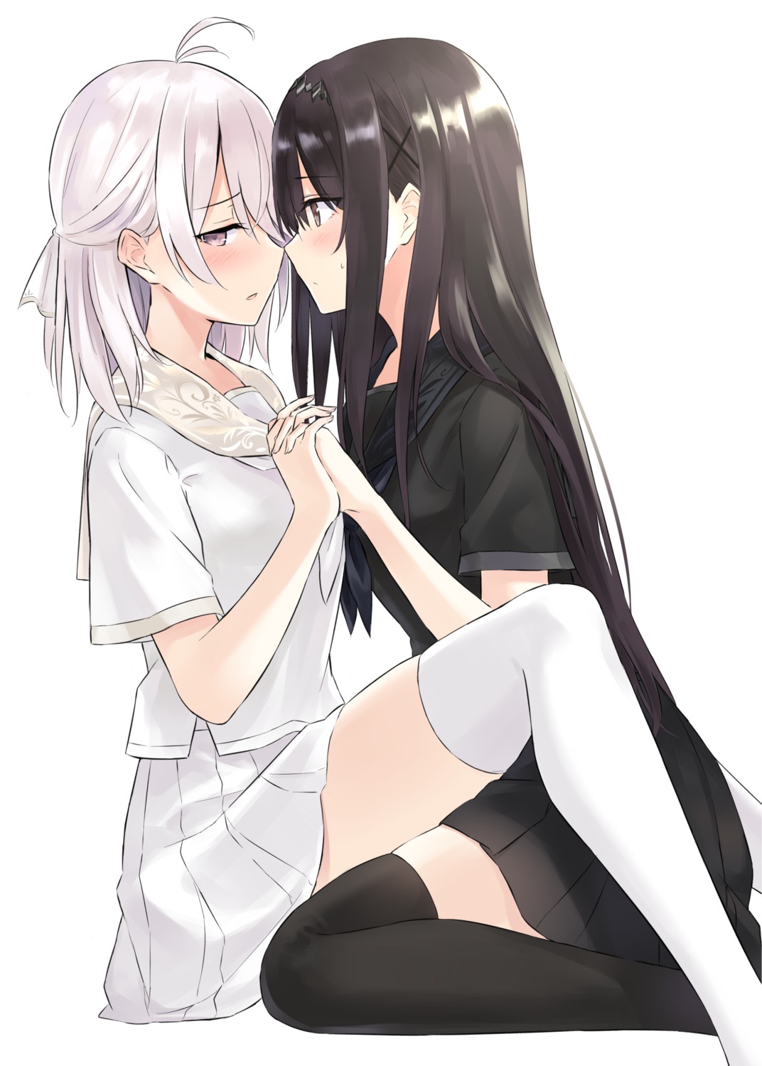 azuuru, ciel_arc, seifuku, thighhighs, yuri