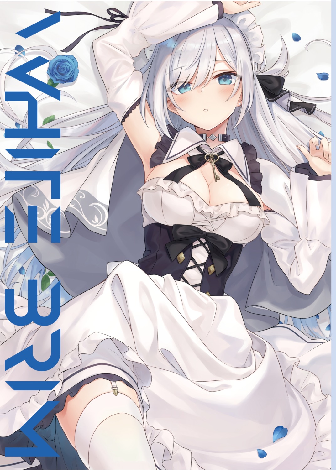 azuuru, ciel_arc, maid, no_bra, stockings, thighhighs