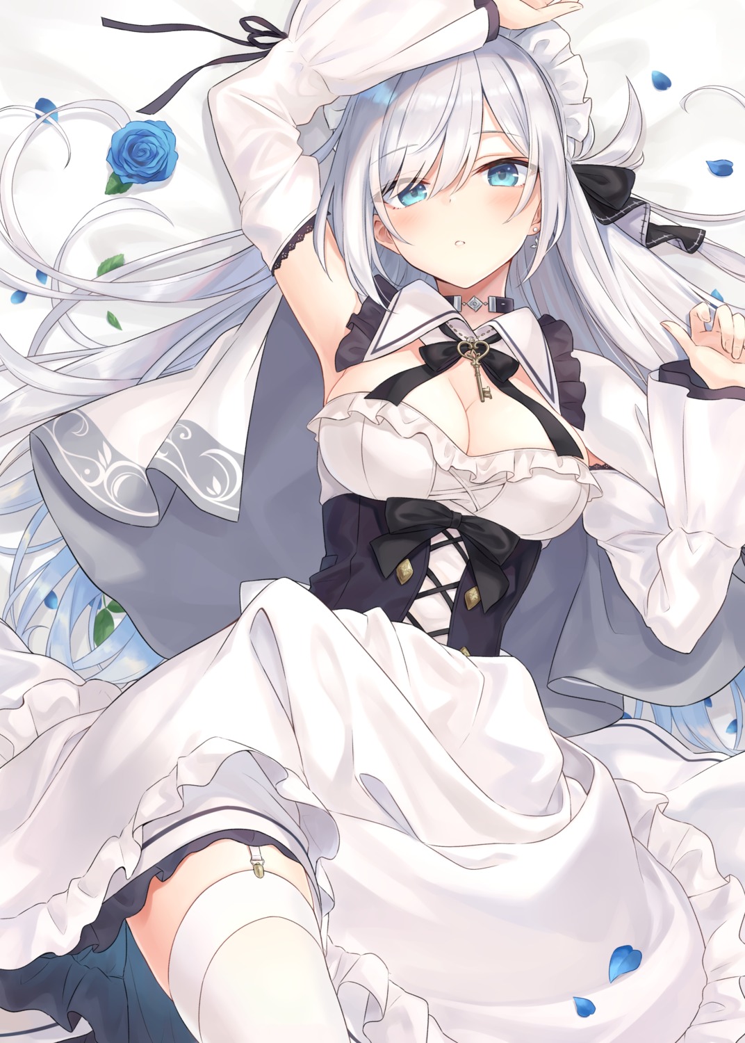 azuuru, ciel_arc, maid, no_bra, stockings, thighhighs