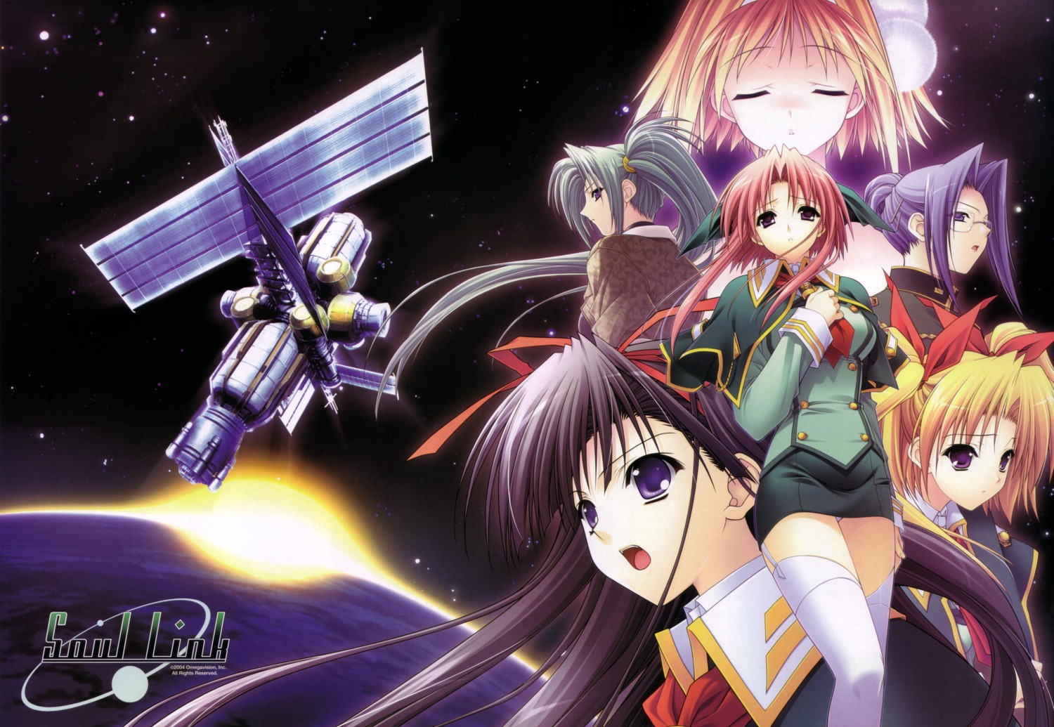 cellaria_markelight, inatsuki_nanami, morisaki_nao, nagase_sayaka, nitta_aki, soul_link, suzuhira_hiro, thighhighs, uniform, yamanami_yu