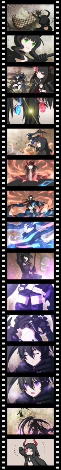 black_rock_shooter, black_rock_shooter_(character), dead_master, haku_(laterna_magica), horns, insane_black_rock_shooter, sword, vocaloid