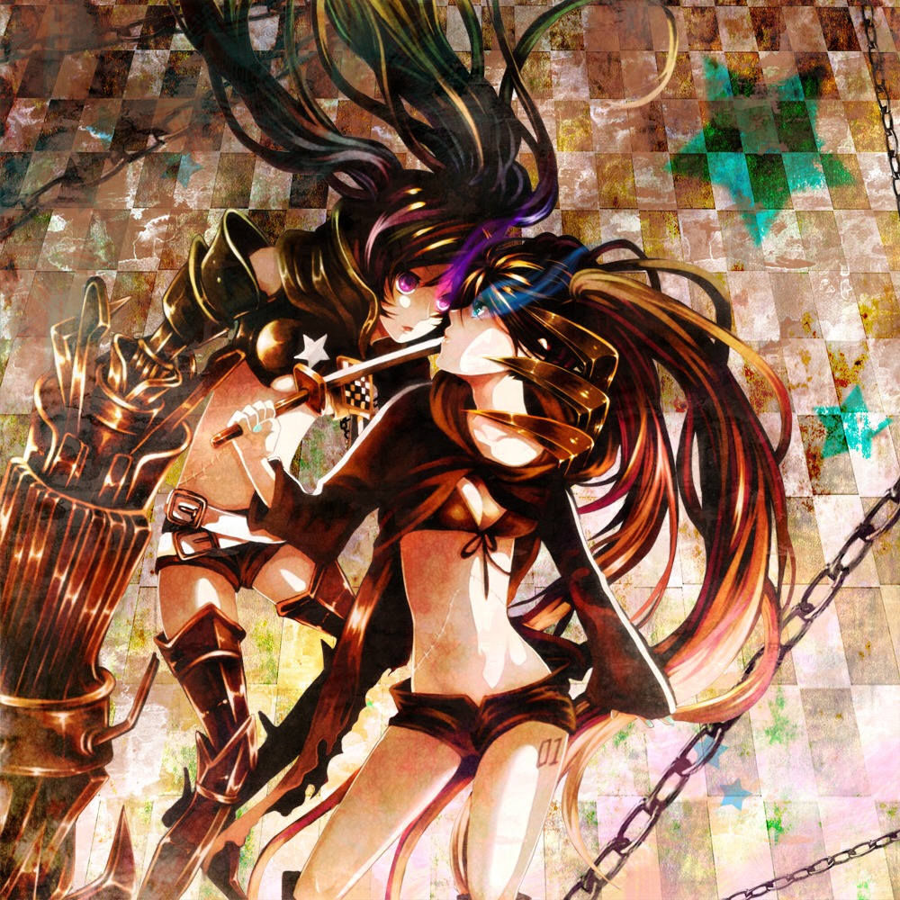bikini_top, black_rock_shooter, black_rock_shooter_(character), denko, insane_black_rock_shooter, swimsuits, vocaloid